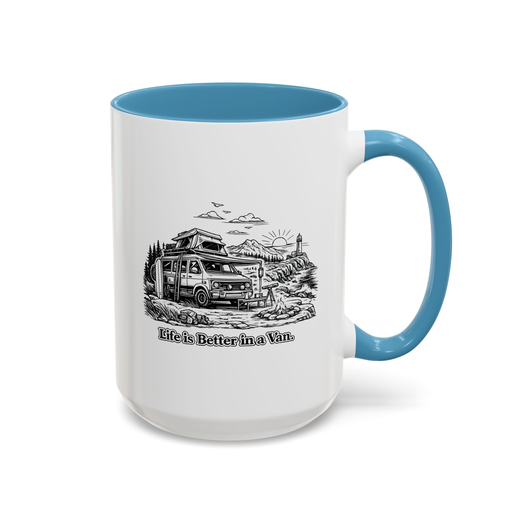 10000620910004006575_2048.jpeg Accent Coffee Mug (11, 15oz) — "Life Is Better In A Van" Design Minimal-Line