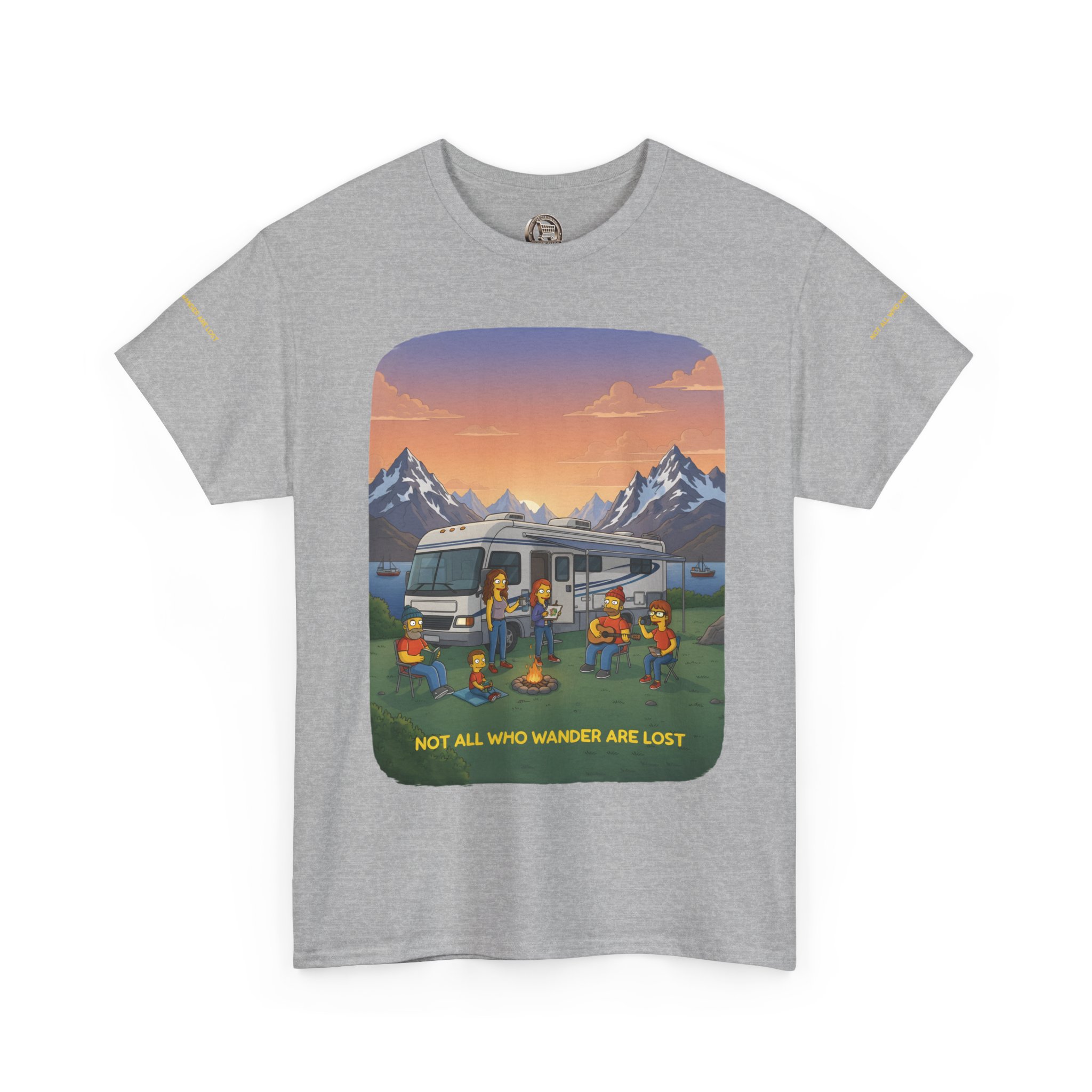 Unisex Heavy Cotton Tee — "Not All Who Wander Are Lost" Design Sitcom-Line