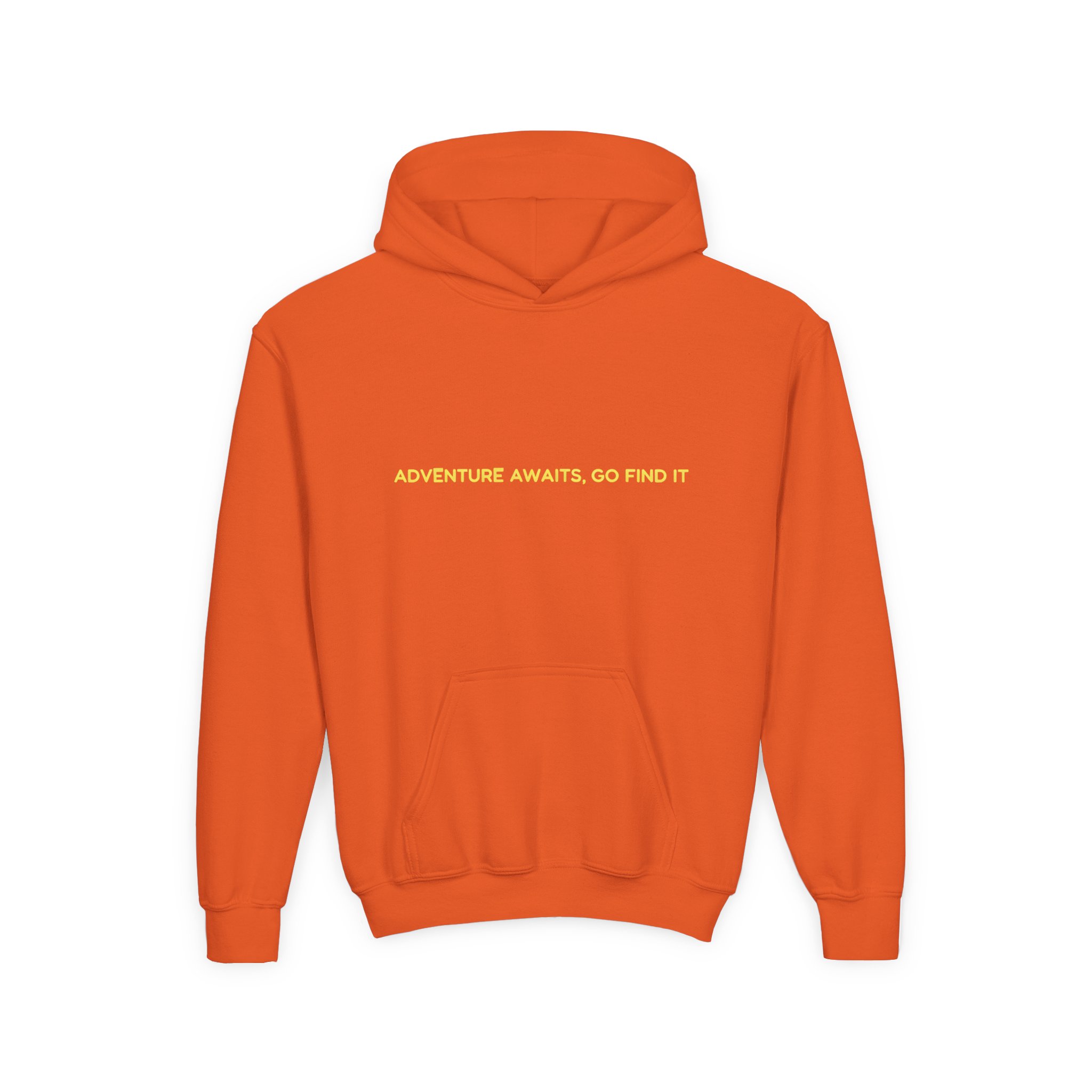 Youth Hoodie(Gildan) – "Adventure Awaits-Go Find It" (Design Sitcom-Line)
