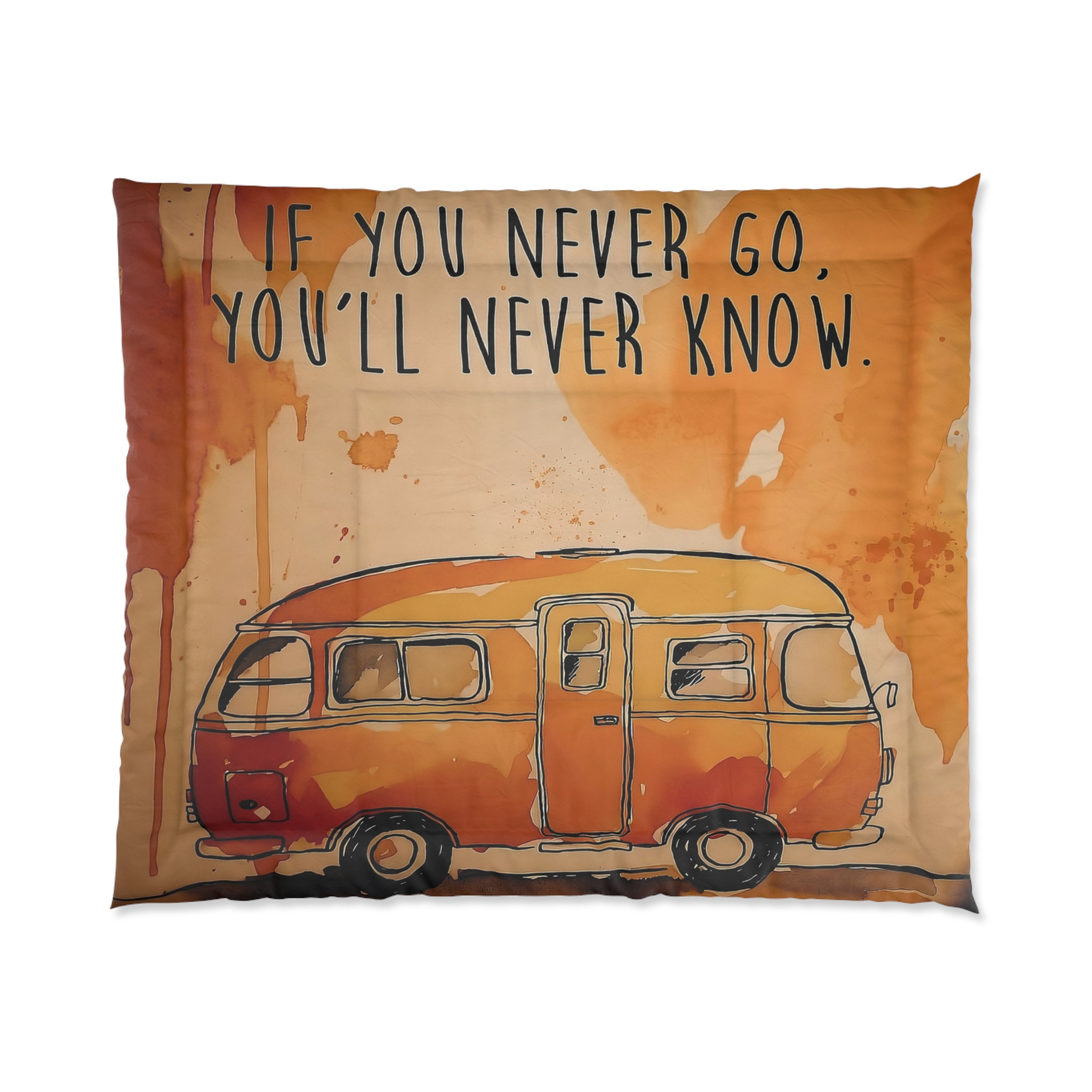 Comforter – "If You Never Go, You'll Never Know" Boho Travel Bedding