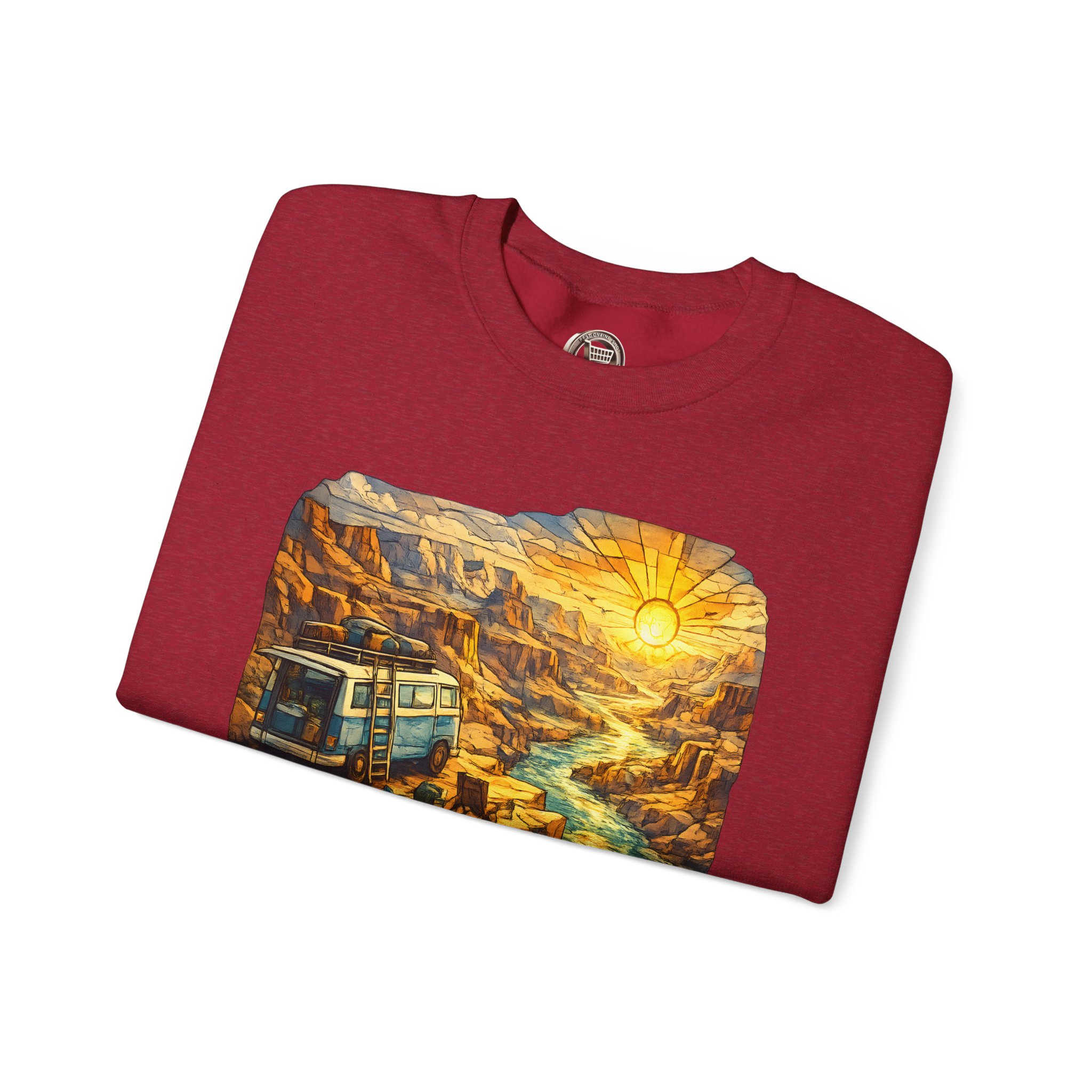 10031478461975873077_2048.jpeg Unisex Heavy Blend™ Crewneck Sweatshirt — "Chase The Sun And Follow The Wind" Design Cubic-Line