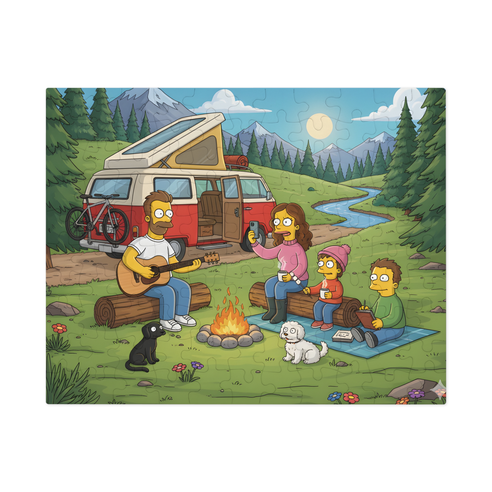 Jigsaw Puzzle with Tin — Scenic Campervan Campfire