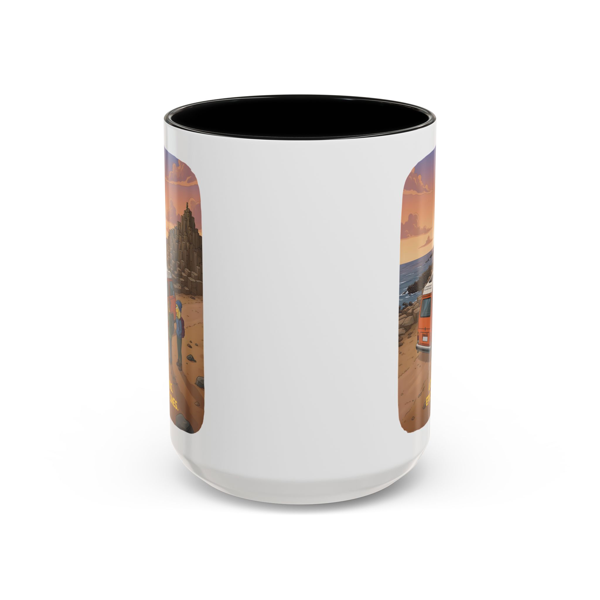 Accent Coffee Mug (11, 15oz) — "Lost Roads Epic Coastlines" Design Sitcom-Line