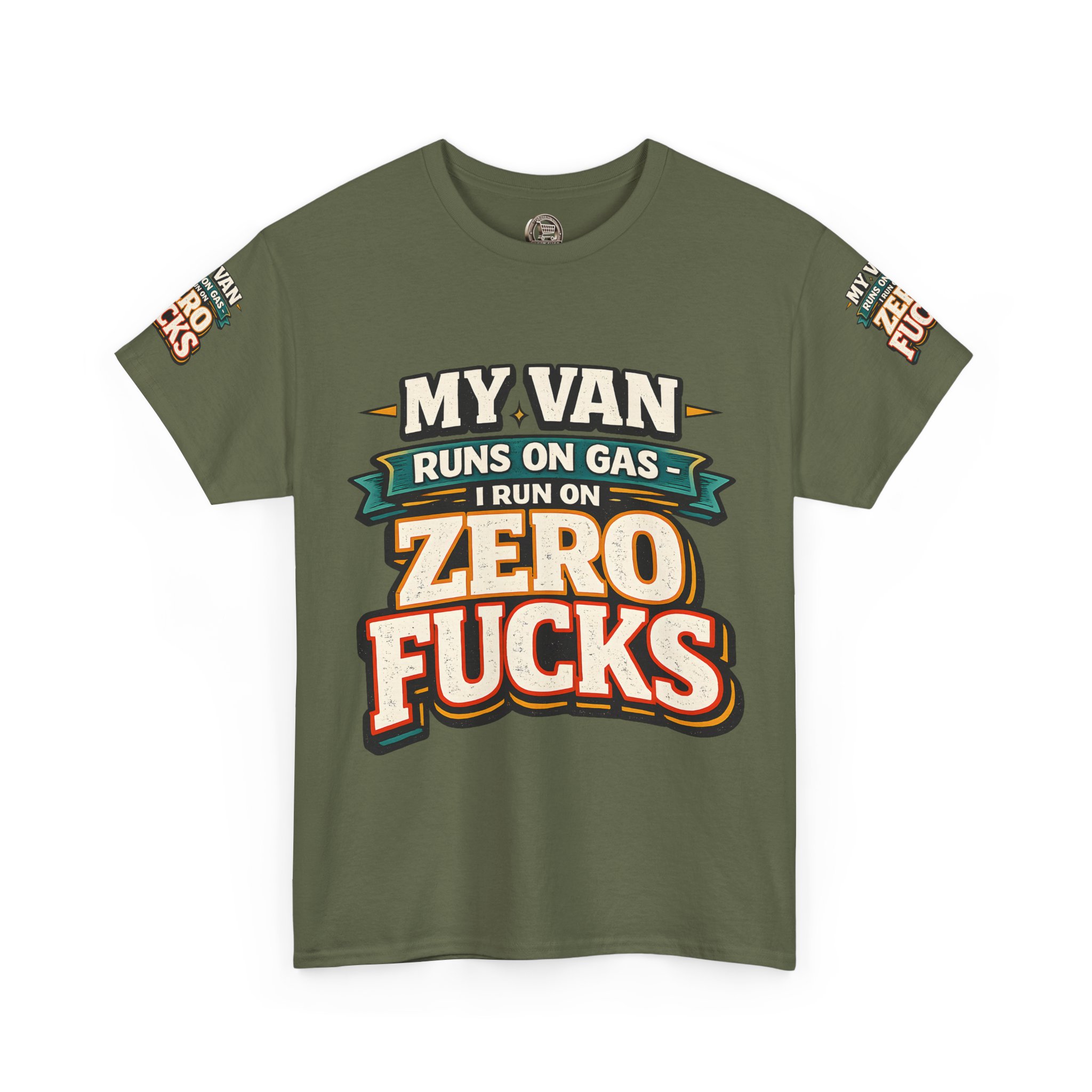 Unisex Heavy Cotton Tee — "My Van Runs On Gas" Design F**K-Line