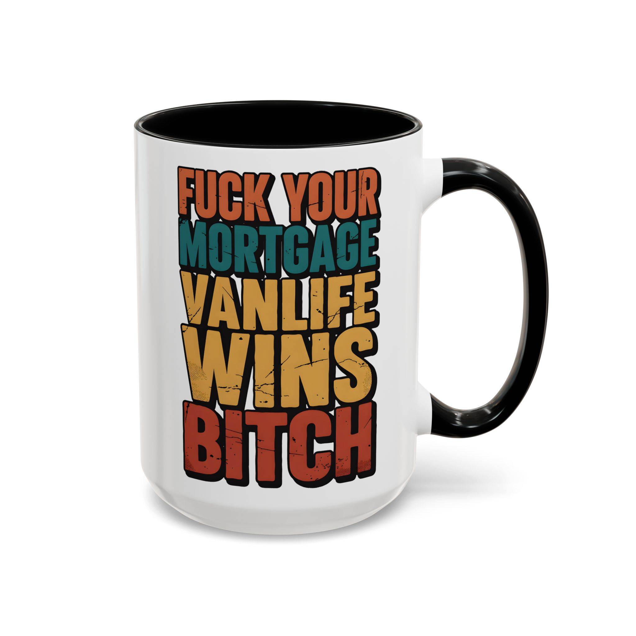 Accent Coffee Mug (11, 15oz) — "Fuck Your Mortgage" Design F**K-Line