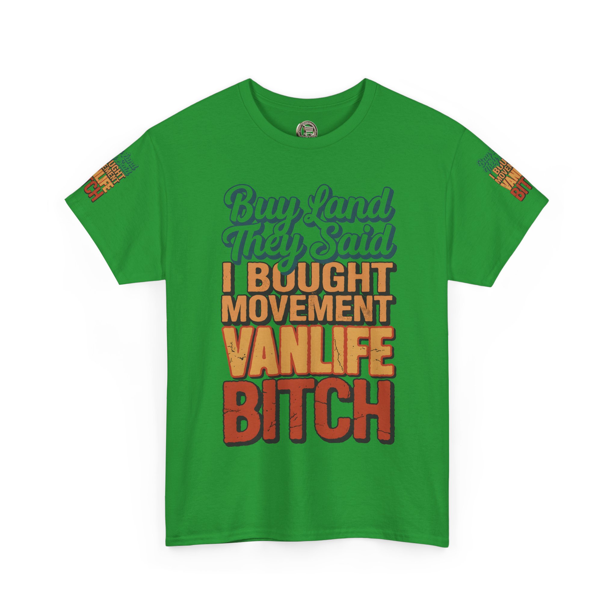 Unisex Heavy Cotton Tee — "Buy Land They Said" Design F**K-Line