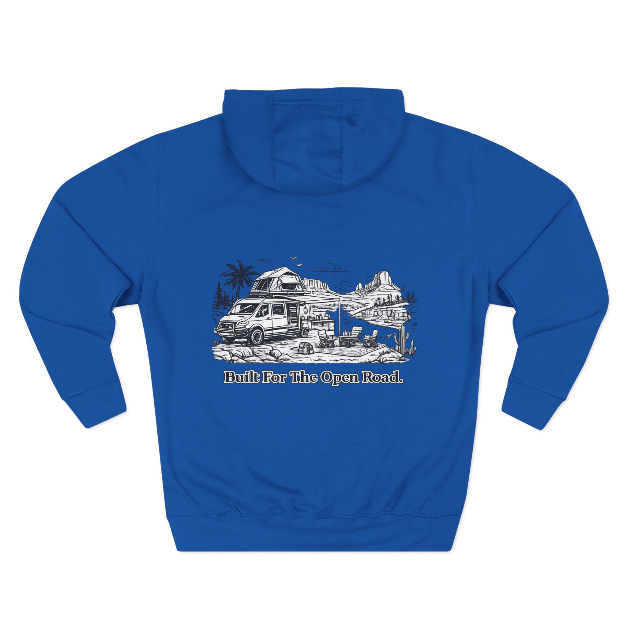 10046481717623776832_2048.jpeg Three-Panel Fleece Hoodie - "Built For The Open Road" Design Minimal-Line