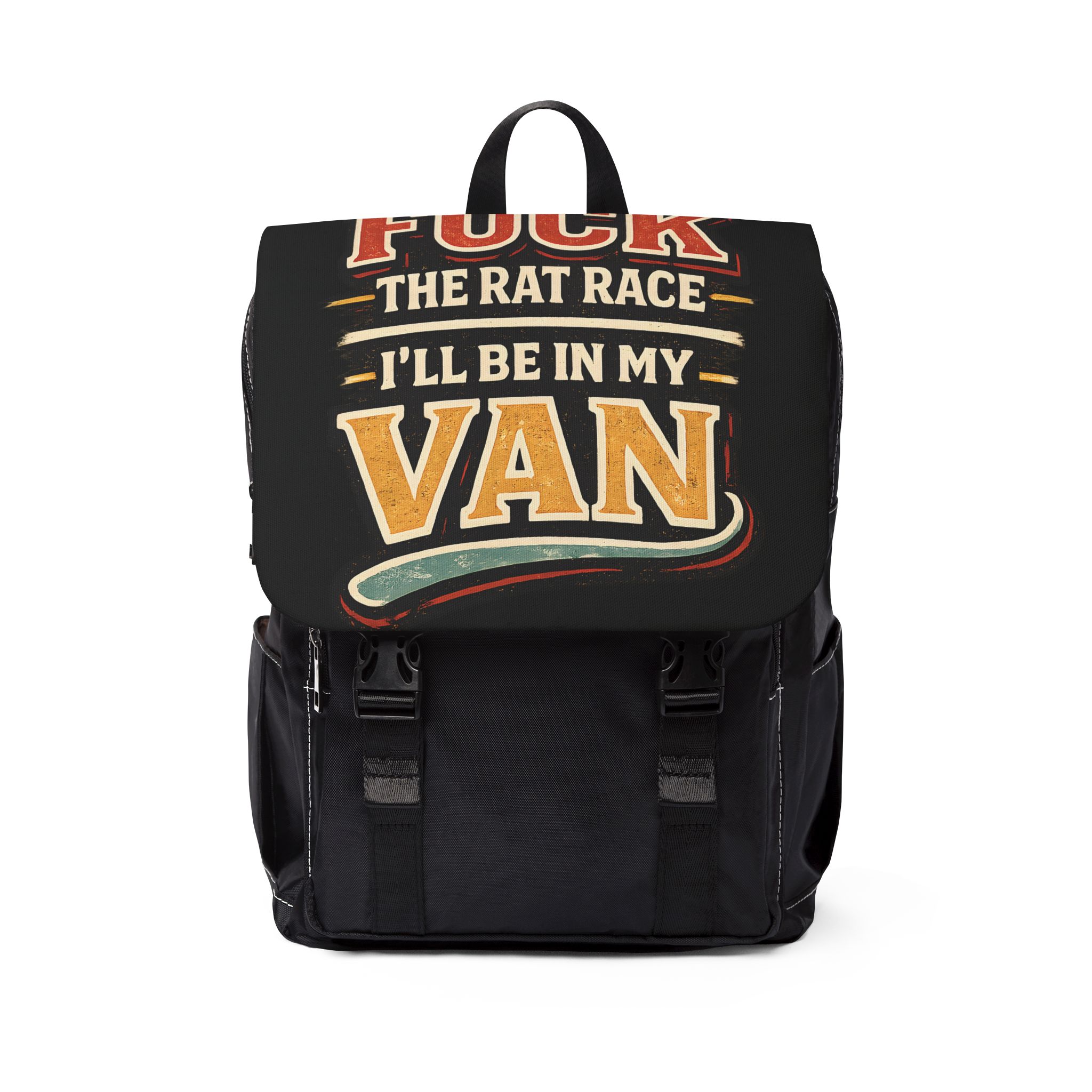 10046644840613634080_2048.jpeg Unisex Casual Shoulder Backpack — "Fuck The Rat Race" Design F**K-Line