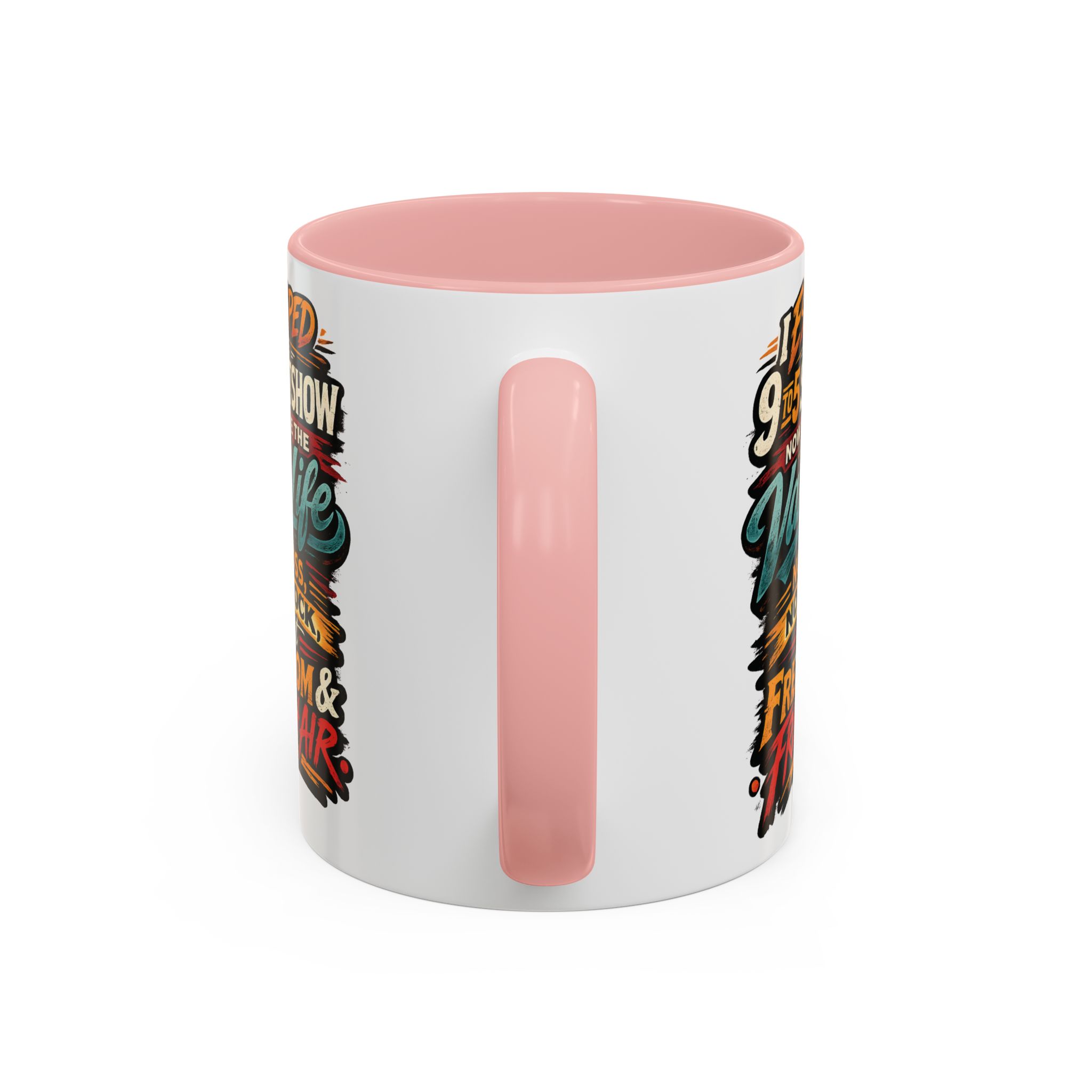 1004721485308036488_2048.jpeg Accent Coffee Mug (11, 15oz) — "I Escaped The 9 To 5" Design F**K-Line