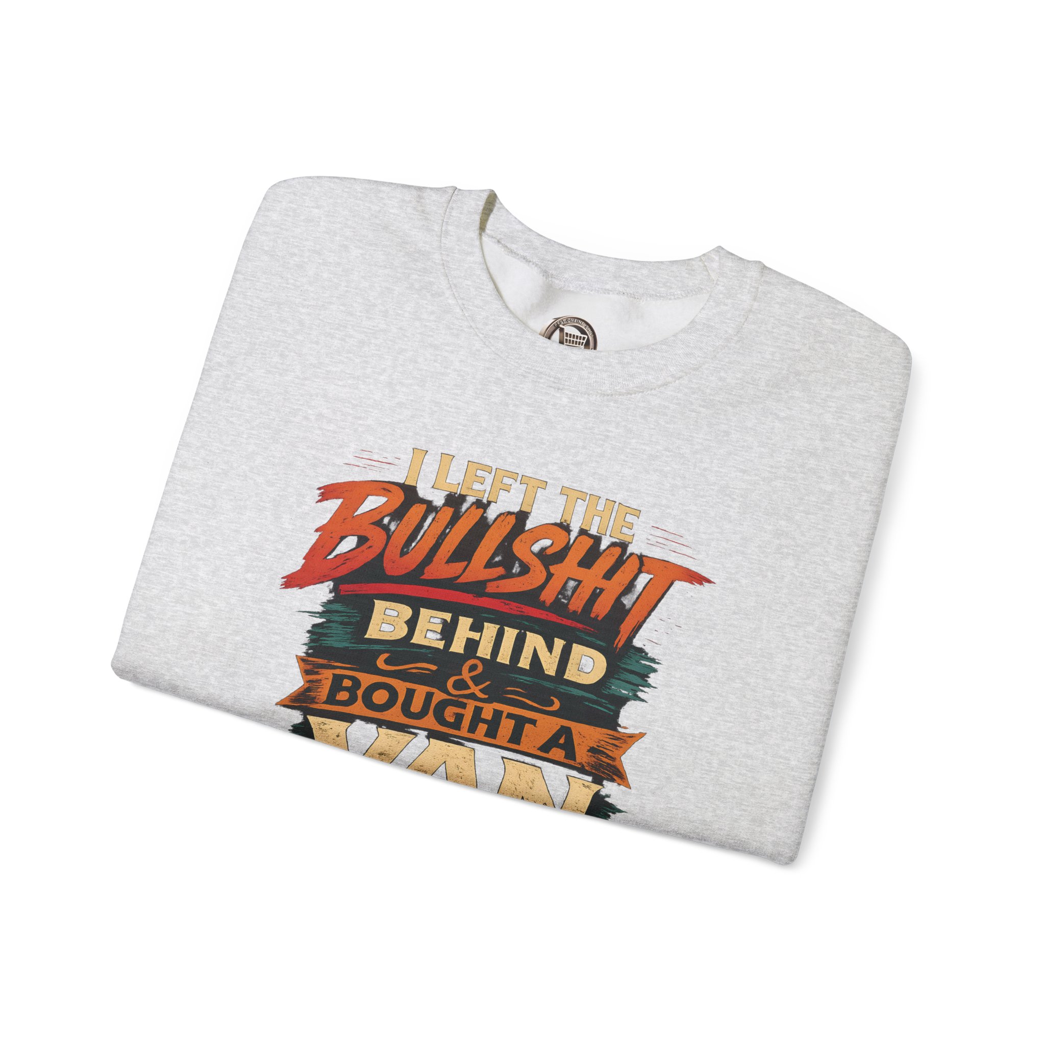 Unisex Heavy Blend™ Crewneck Sweatshirt — "I Left The Bullshit" Design F**K-Line