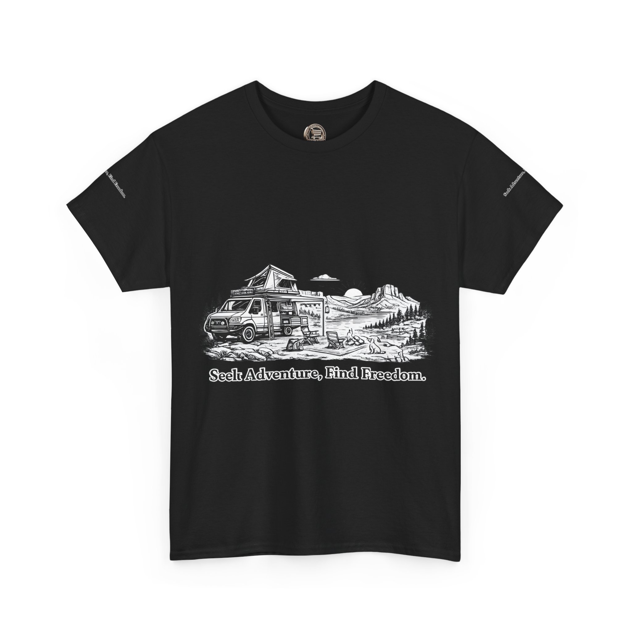 1005557051506027984_2048.jpeg Unisex Heavy Cotton Tee — "Seek Adventure, Find Freedom" Design Minimal-Line