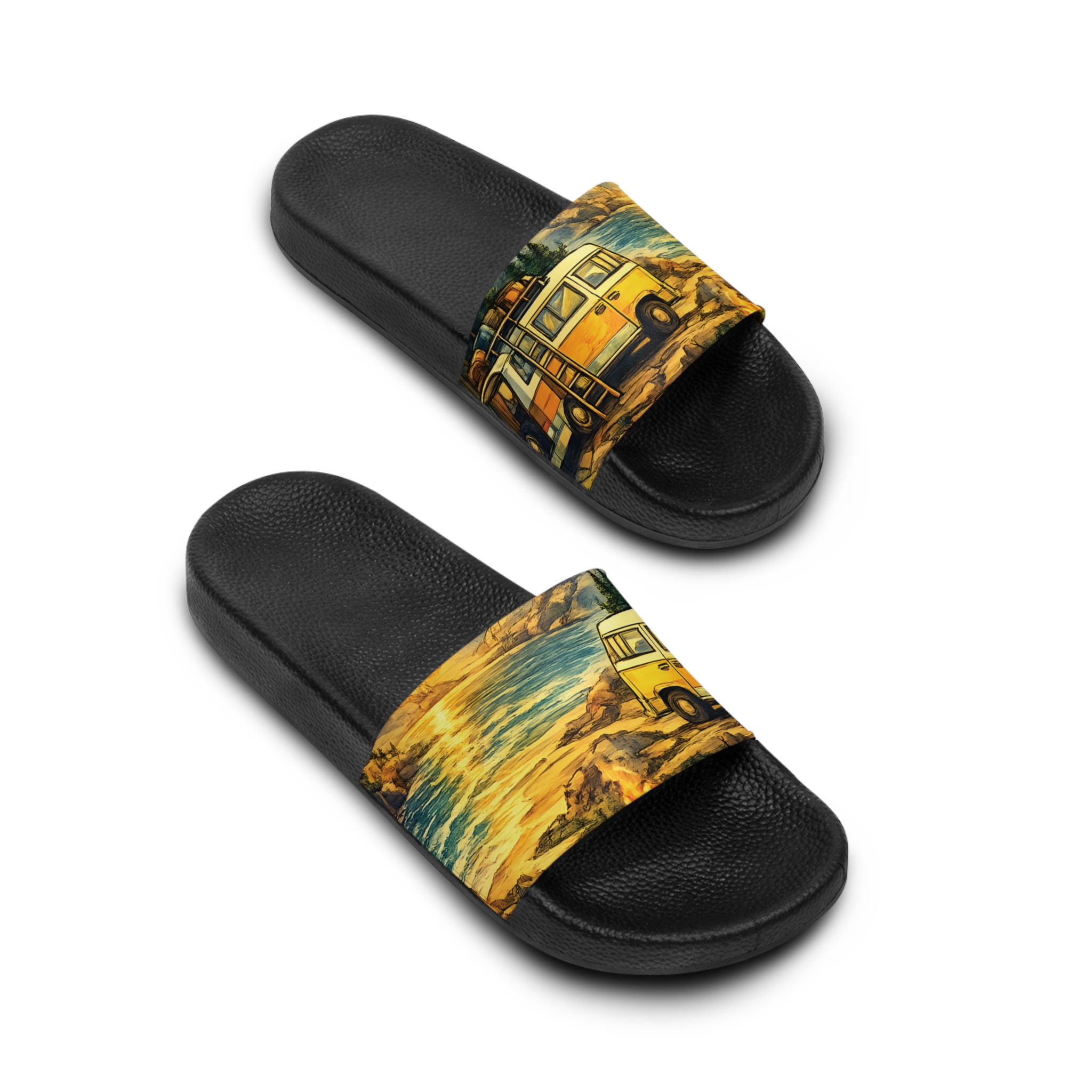 Men's Slide Sandals — Retro Beach Vibes for Men (Cubic-Line)