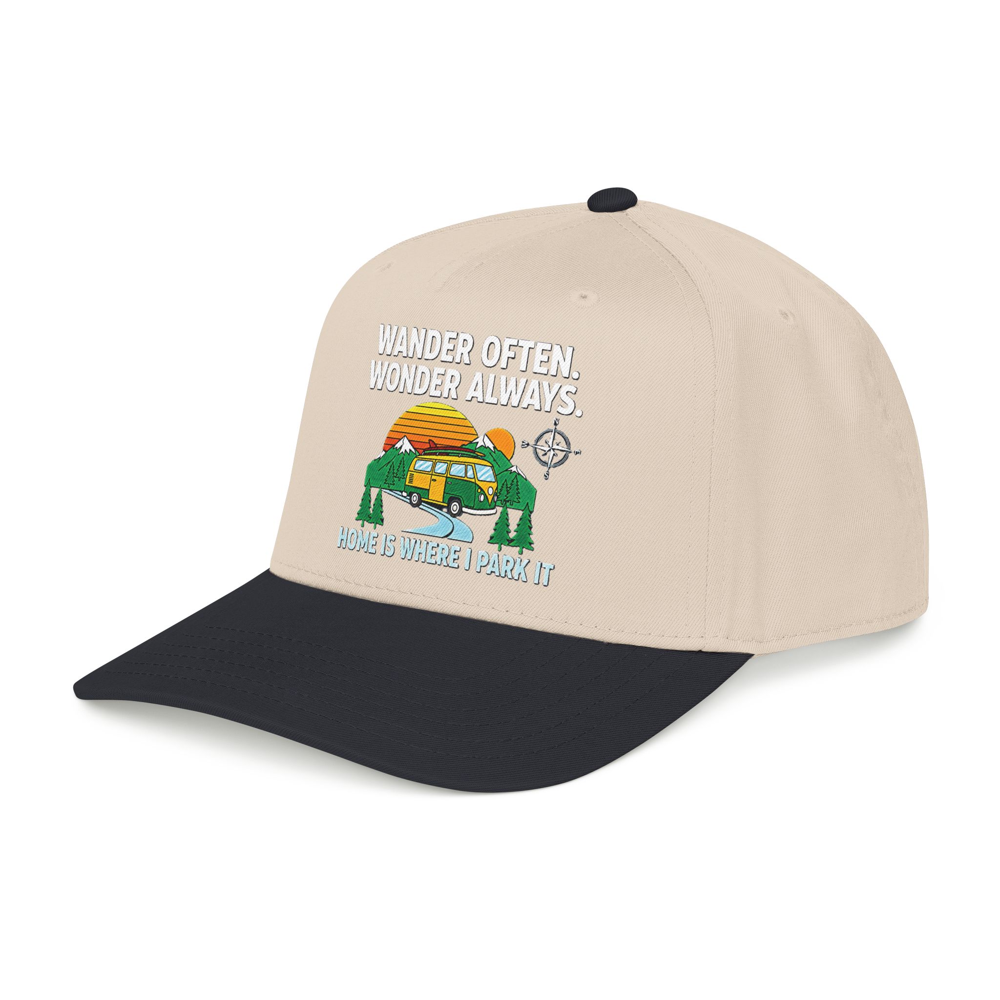 Baseball Cap — "Fueled by Exploration" Adventure Is My Compass Camper Hat