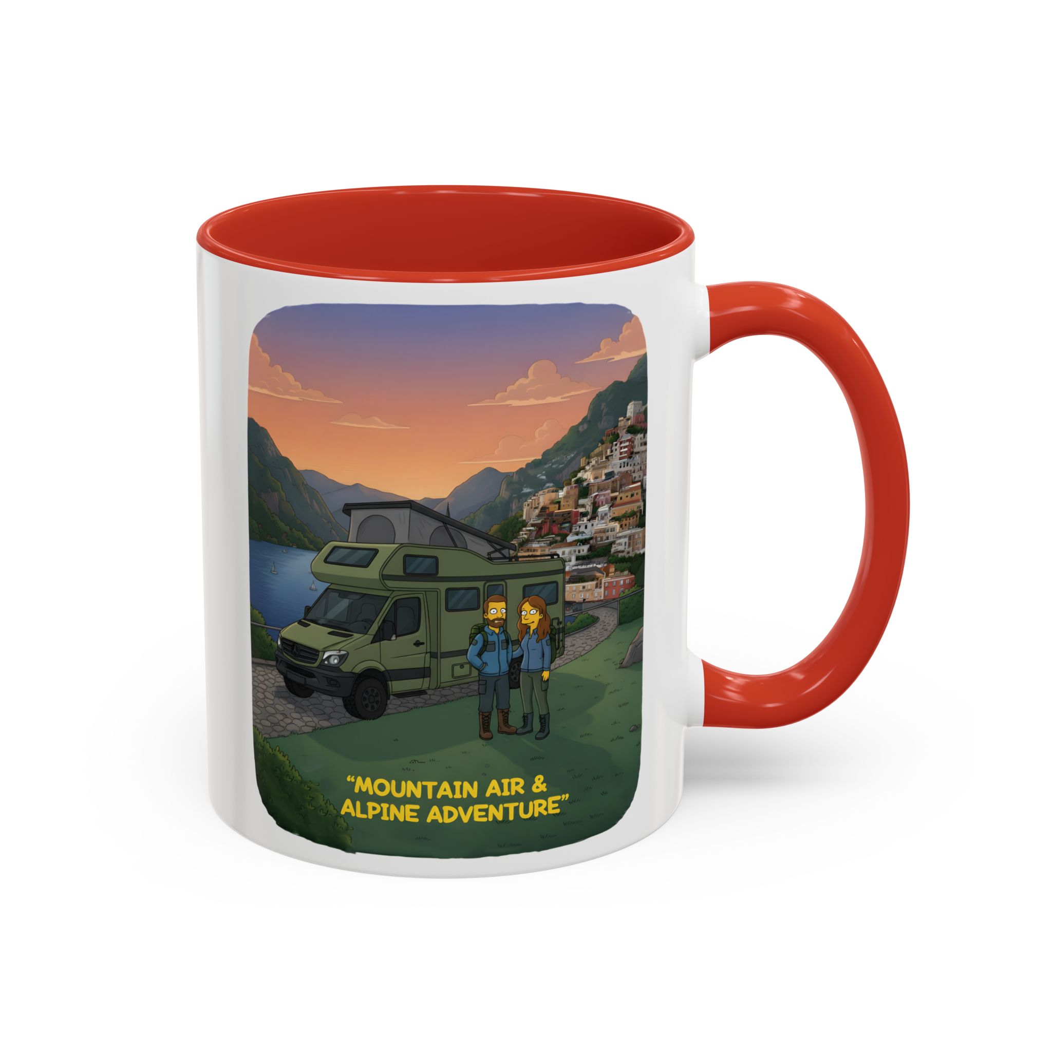 Accent Coffee Mug (11, 15oz) — "Mountain Air And Alpine Adventure"" Design Sitcom-Line