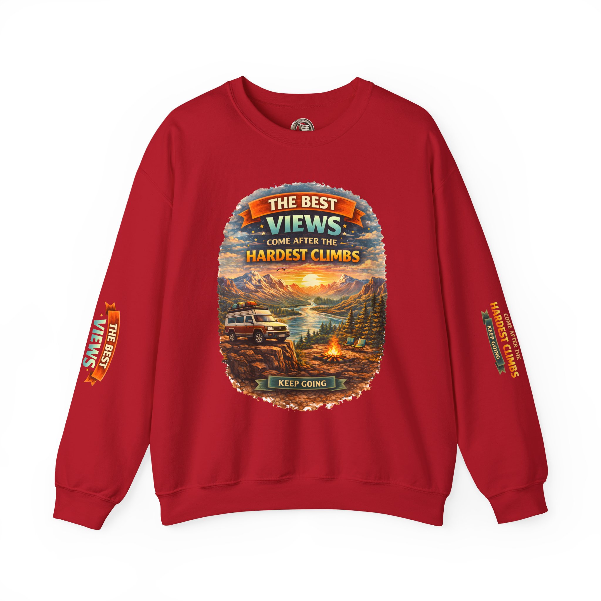 Unisex Heavy Blend™ Crewneck Sweatshirt — "The Best Views" Design Scenic-Line
