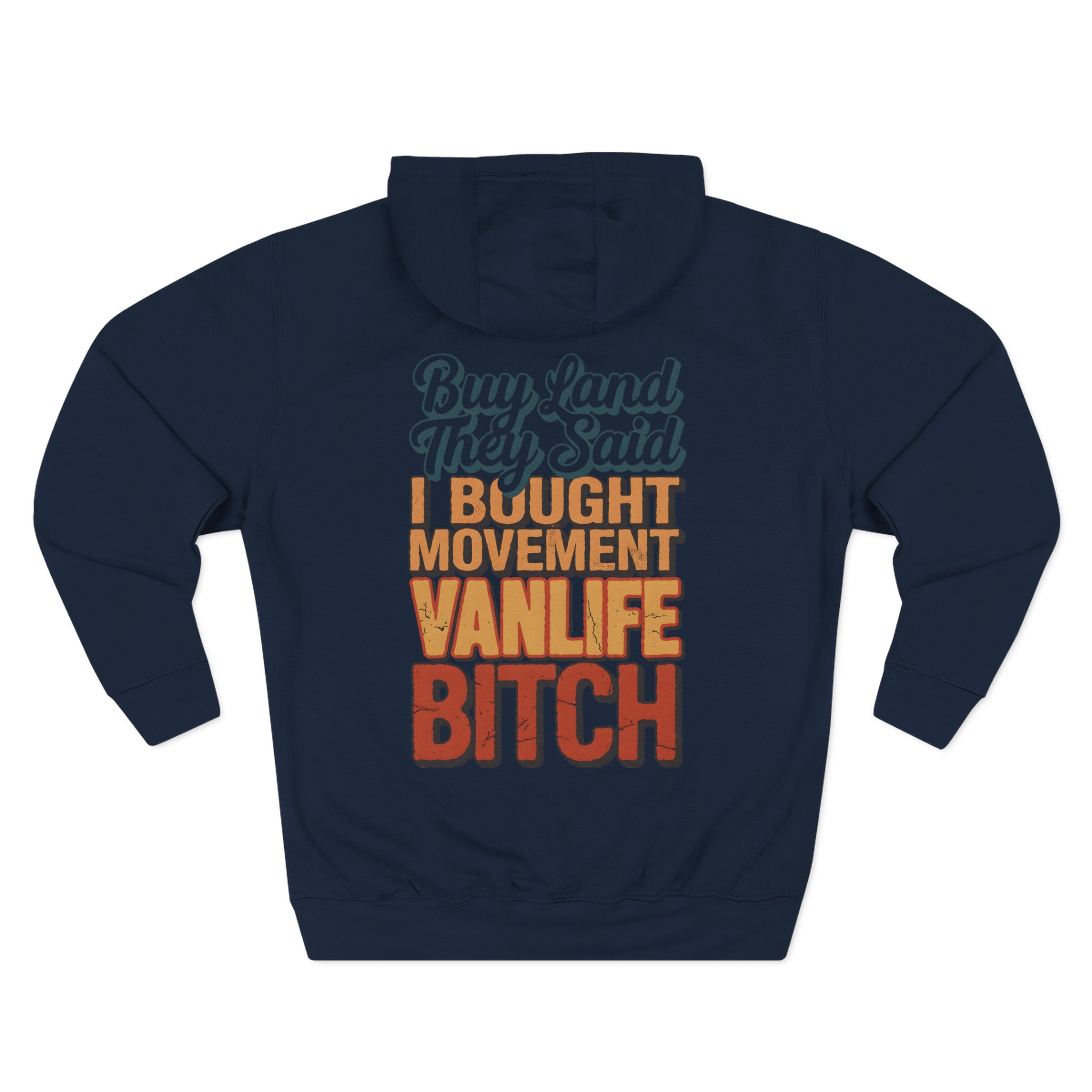 10074386681614702627_2048.jpeg Three-Panel Fleece Hoodie - "Buy Land They Said" Design F**K-Line