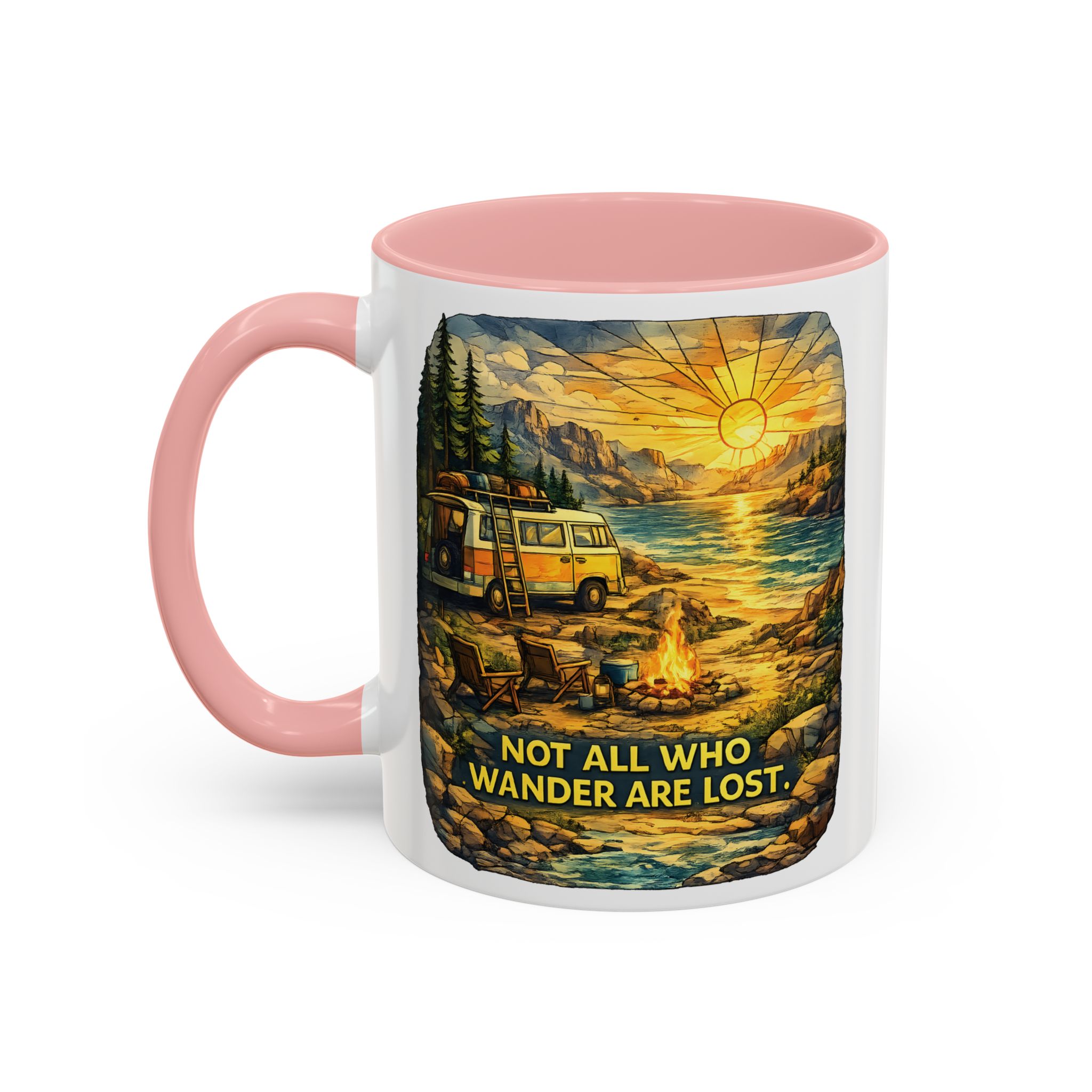 10082716488488536821_2048.jpeg Accent Coffee Mug (11, 15oz) — "Not All Who Wander Are Lost" Design Cubic-Line