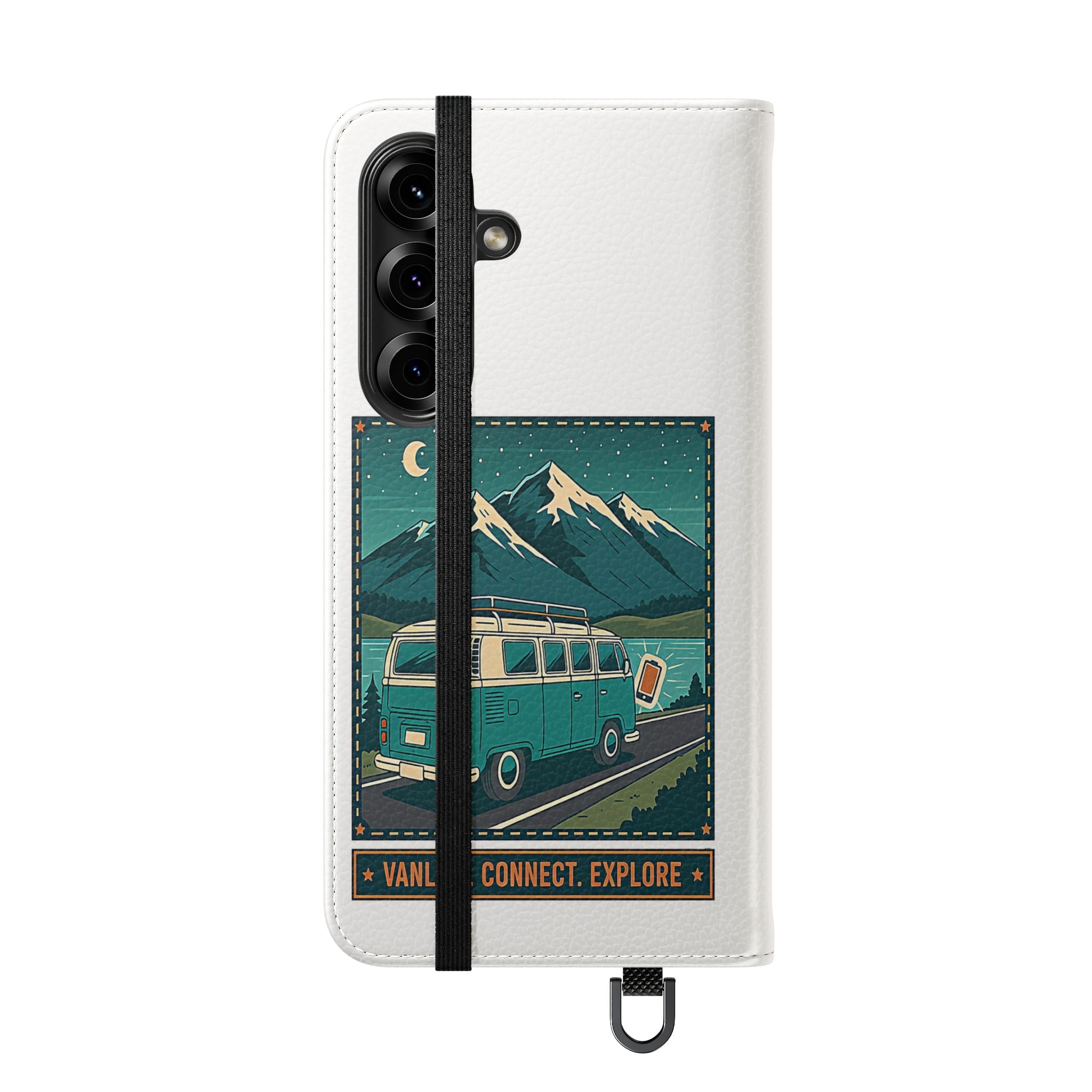 Flip Phone Case — “WiFi Where the Roam Is” Vanlife Wallet Case