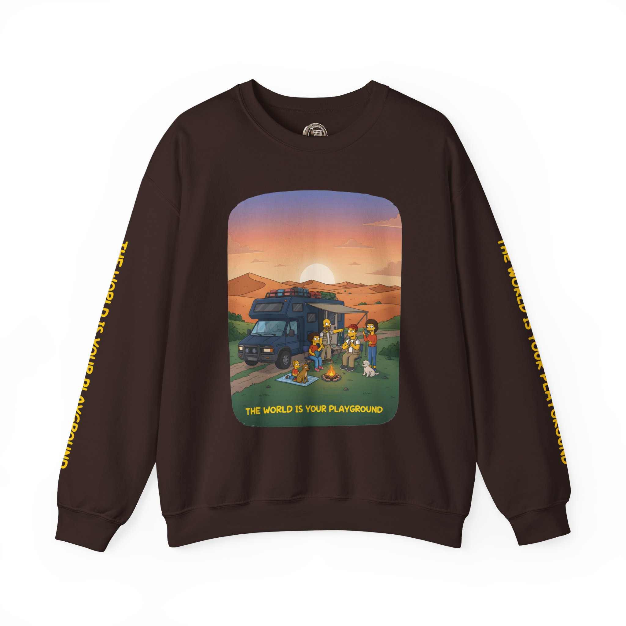 Unisex Heavy Blend™ Crewneck Sweatshirt — "The World Is Your playground" Design Sitcom-Line