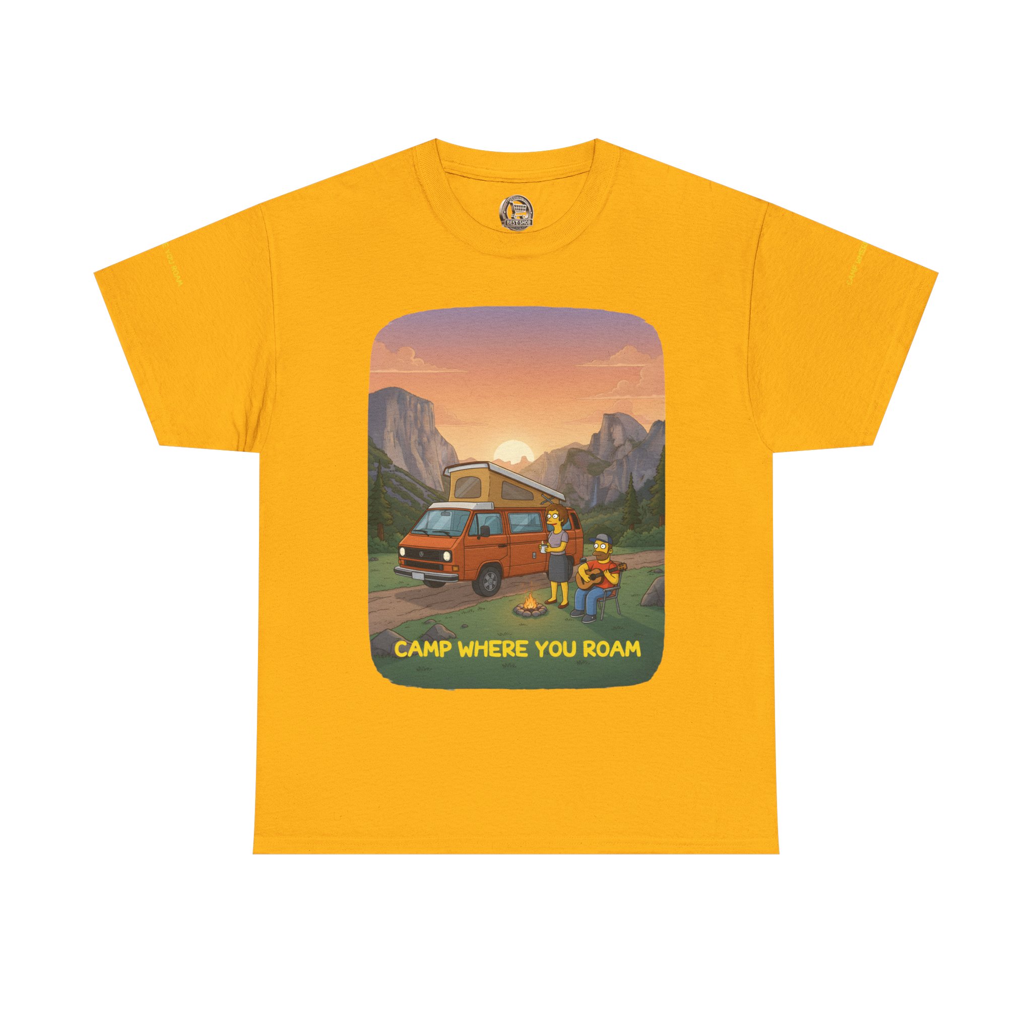 Unisex Heavy Cotton Tee — "Camp Where You Roam" Design Sitcom-Line