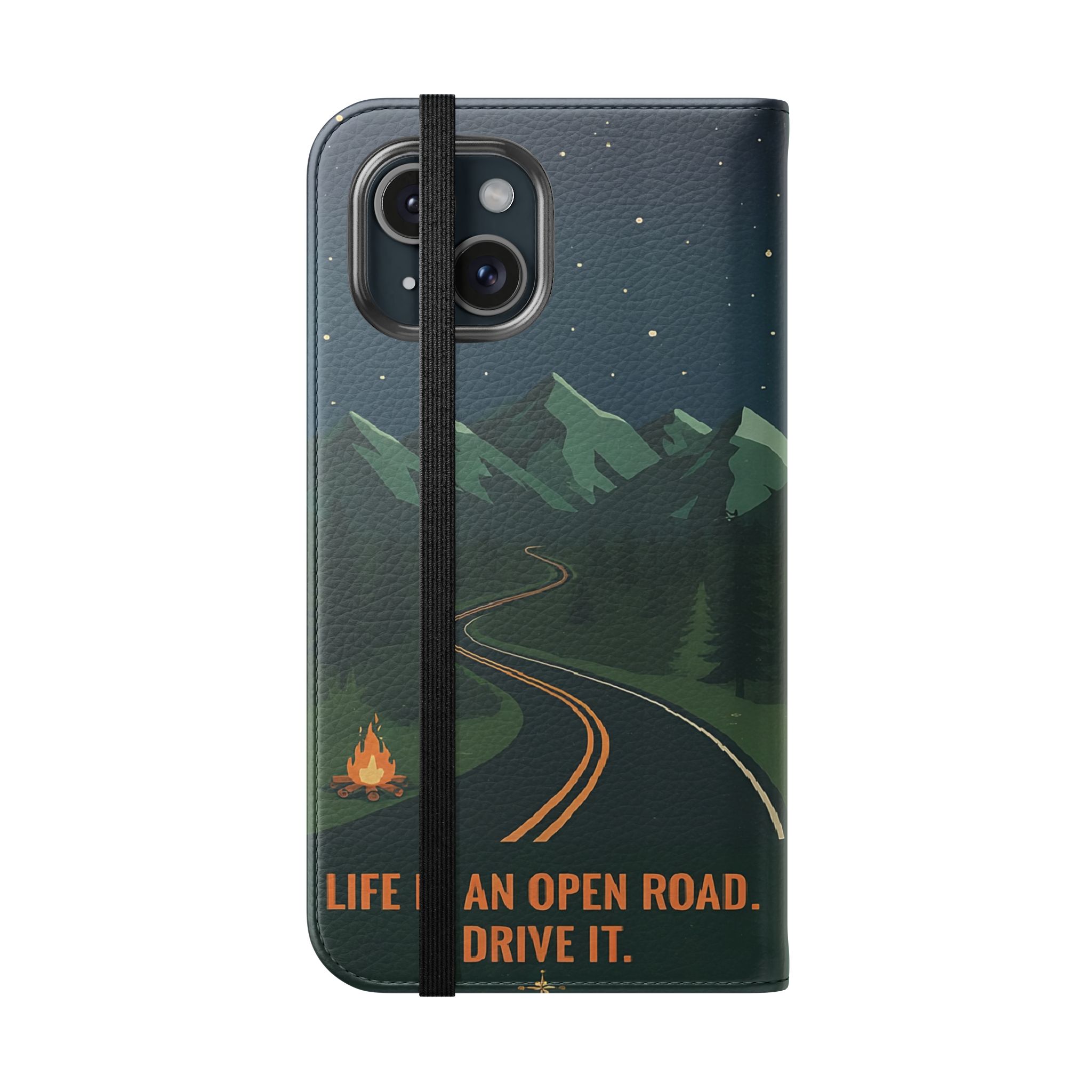 Flip Phone Case — "Roam More Worry Less - Life Is An Open Road" Phone Wallet