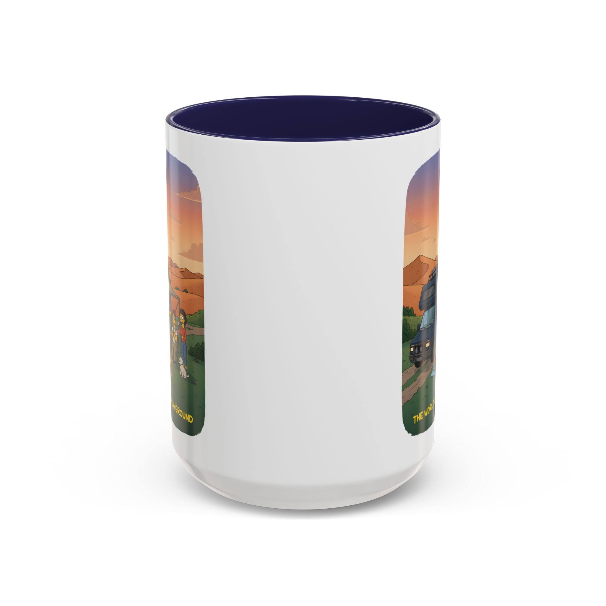 Accent Coffee Mug (11, 15oz) — "The World Is Your playground" Design Sitcom-Line
