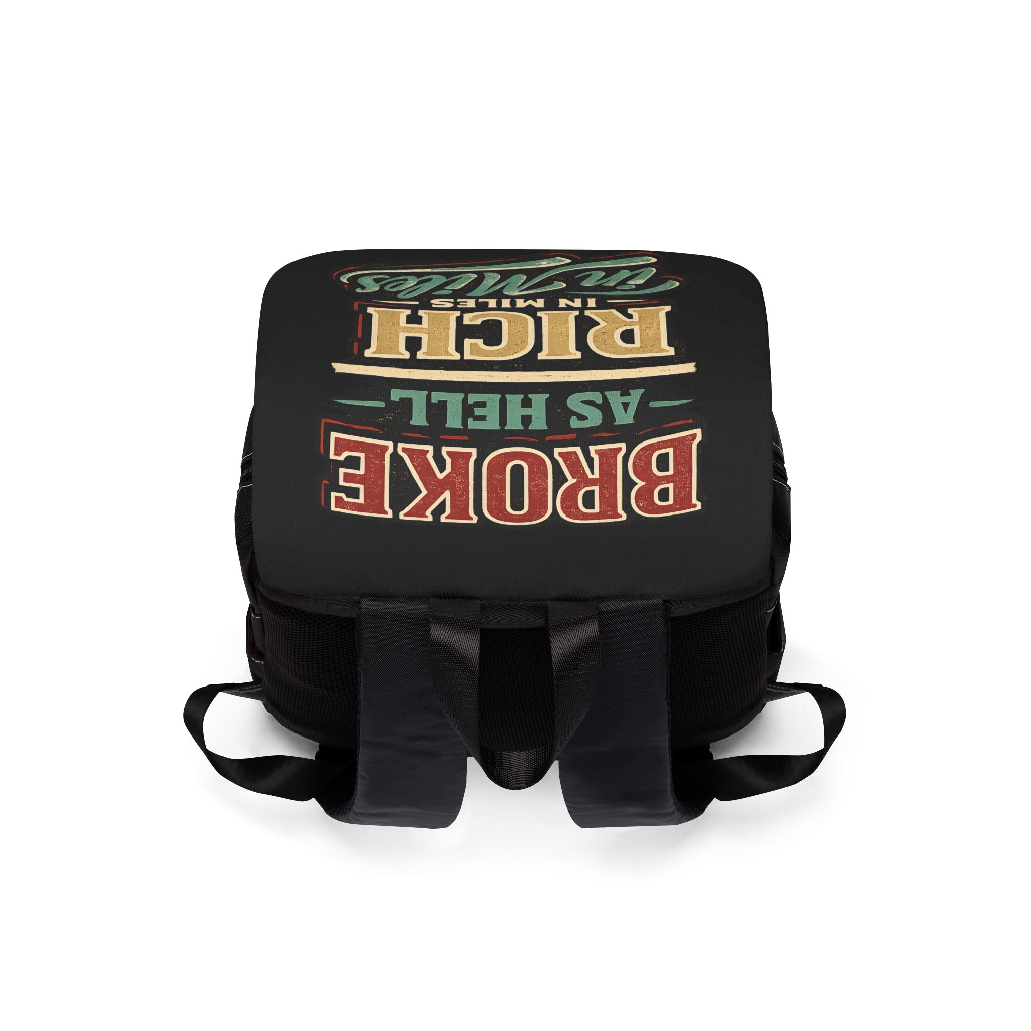 Unisex Casual Shoulder Backpack — "Broke As Hell" Design F**K-Line