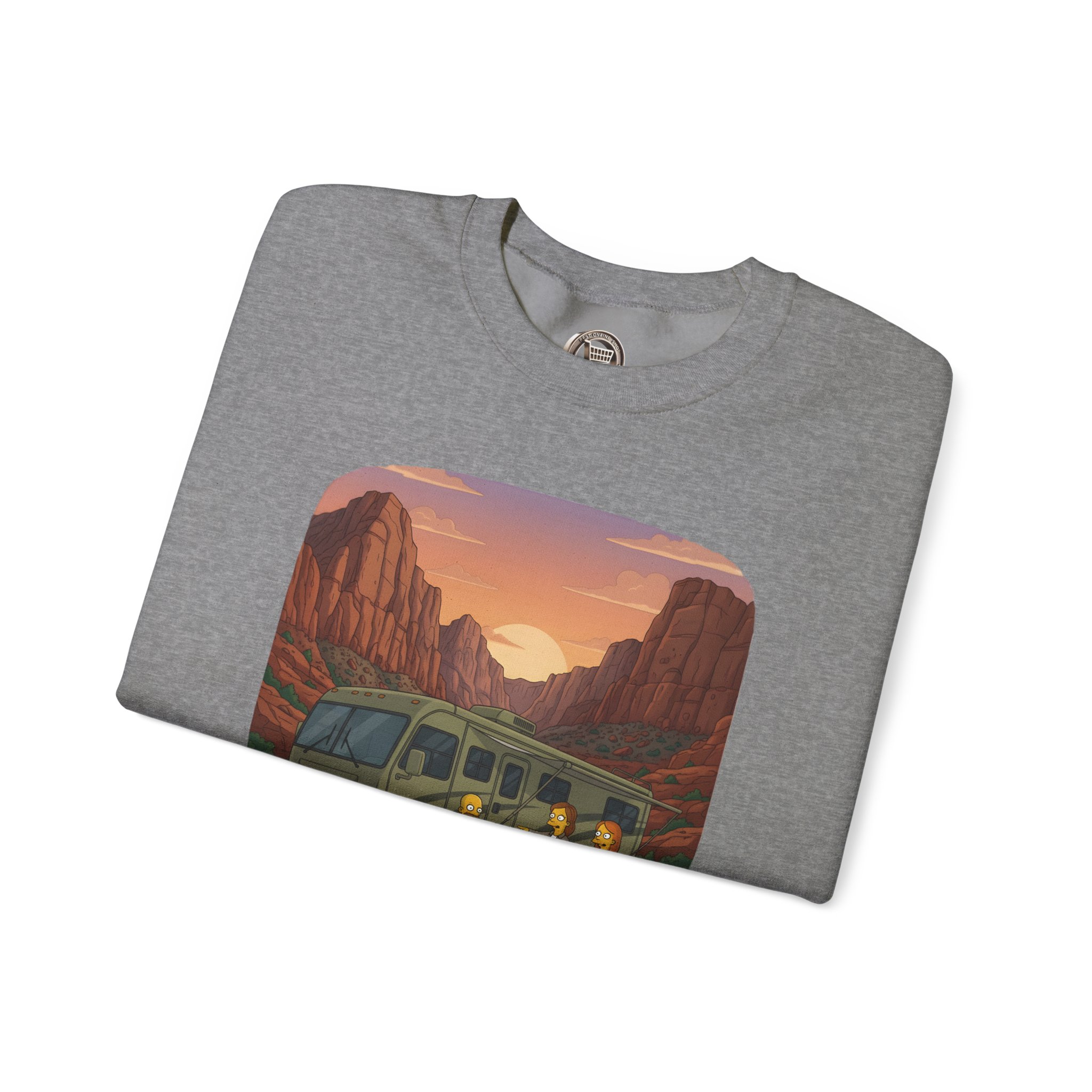 Unisex Heavy Blend™ Crewneck Sweatshirt — "Adventure Is Calling-I Must Go" Design Sitcom-Line