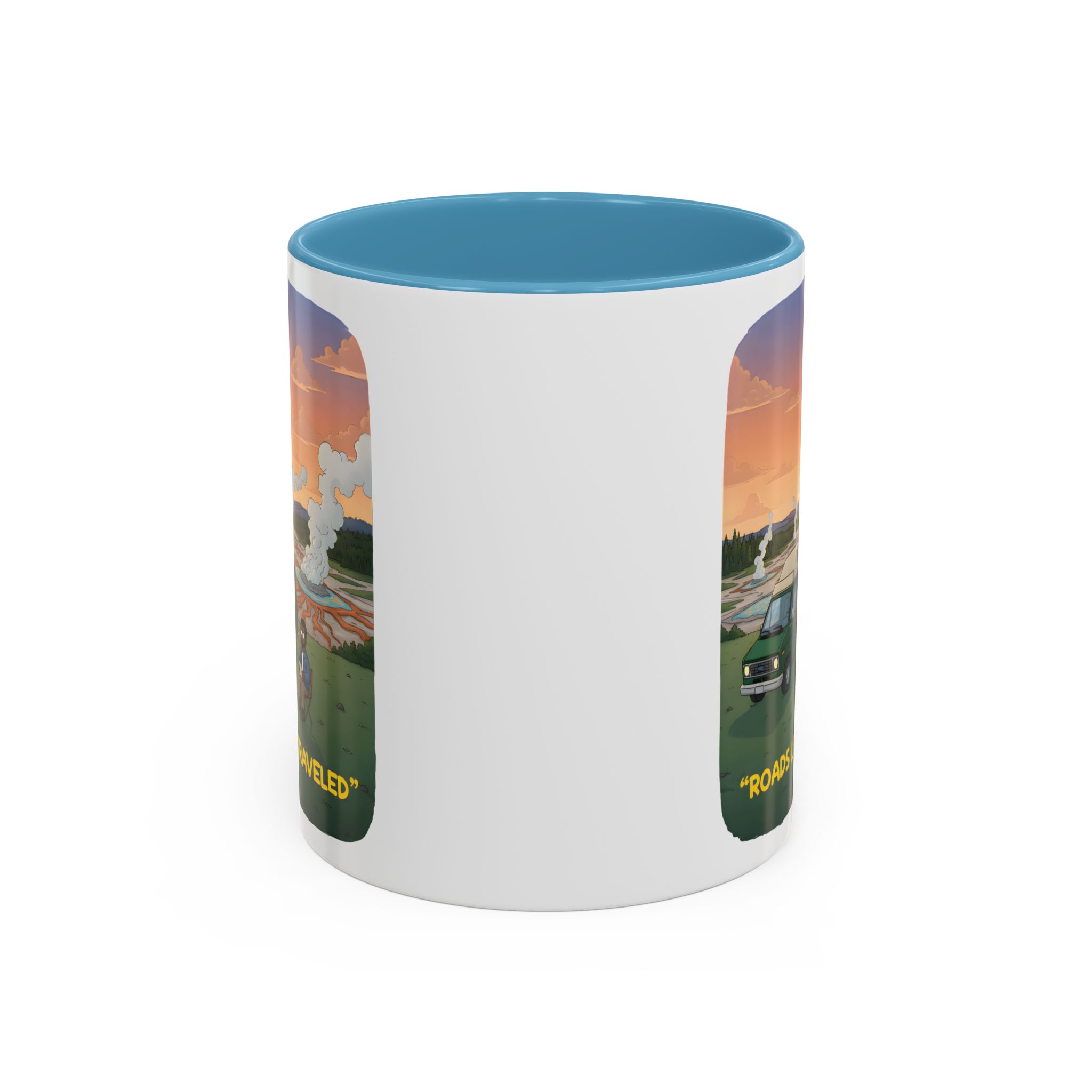 Accent Coffee Mug (11, 15oz) — "Roads Less Traveled" Design Sitcom-Line