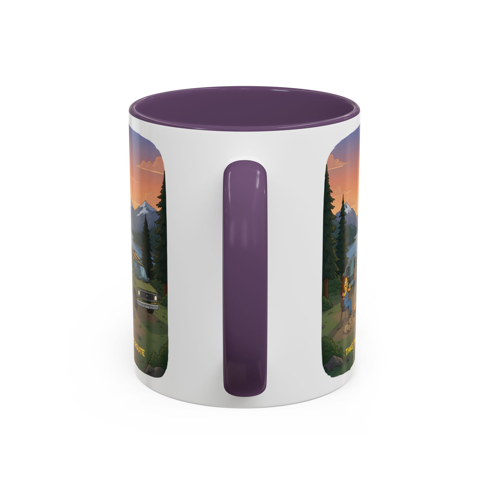 10118771807577158043_2048.jpeg Accent Coffee Mug (11, 15oz) — "Take The Scenic Route" Design Sitcom-Line