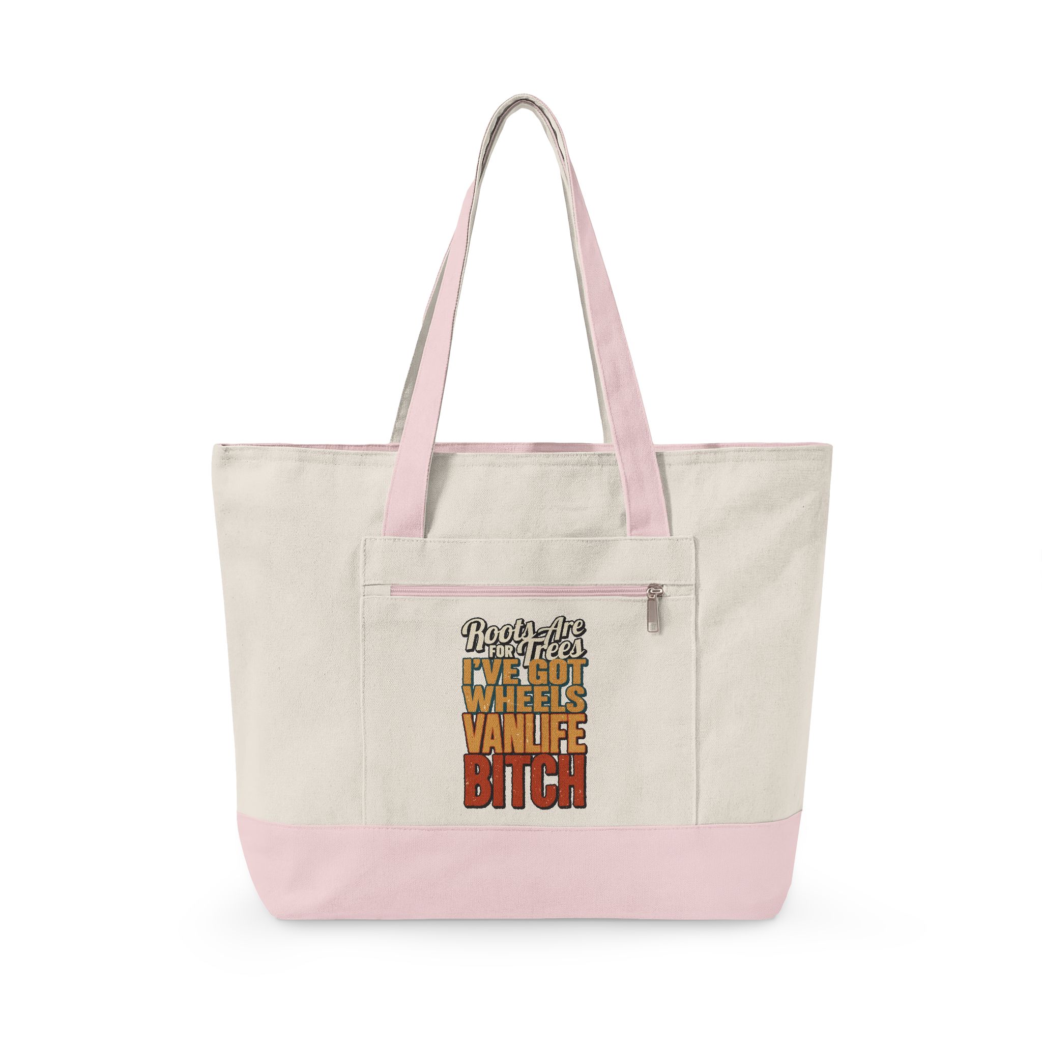Zippered Canvas Tote — "Roots Are For Trees" (Design F**K-Line)