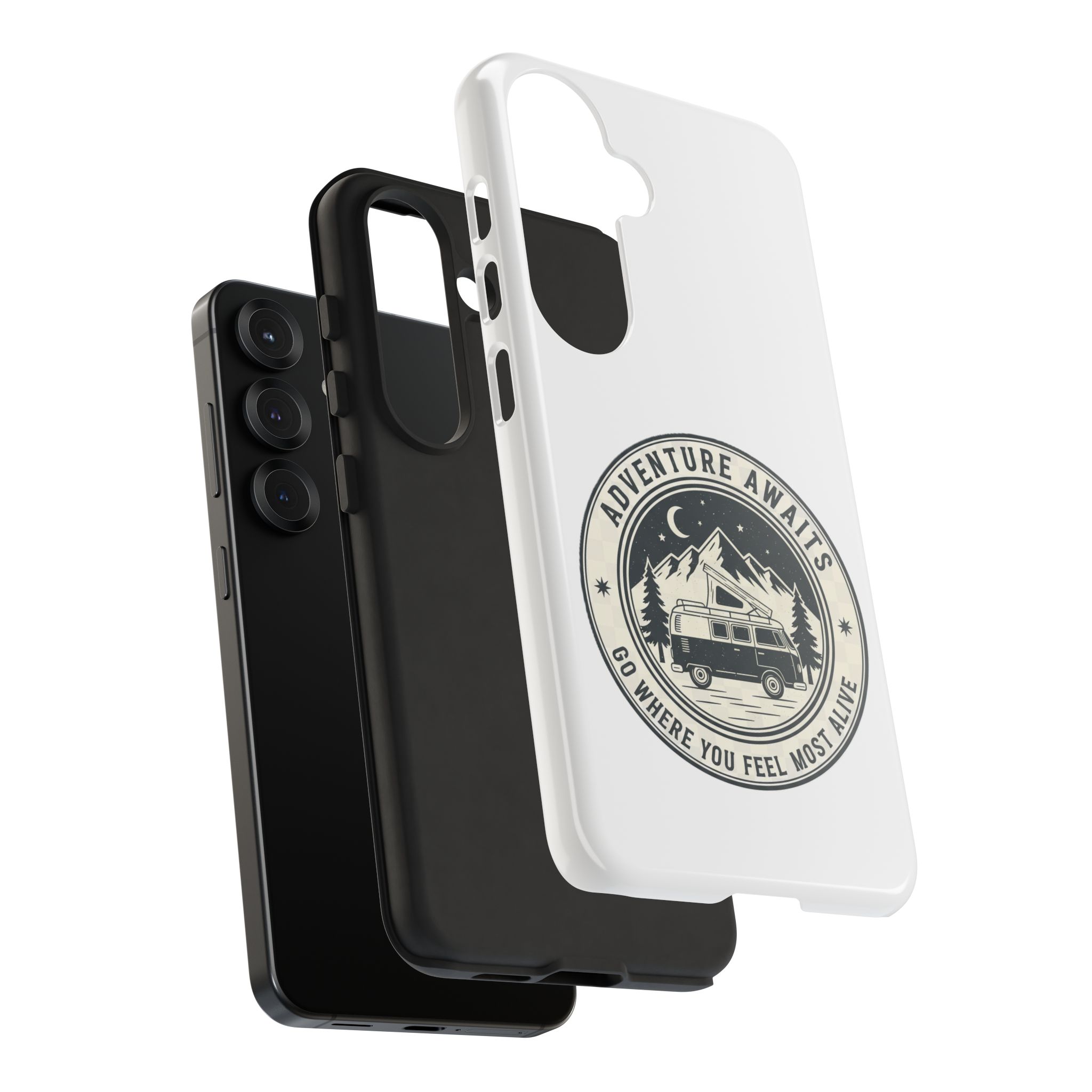 Phone Case — "Adventure Awaits-Go Where You Feel Most Alive" Camper Van Design