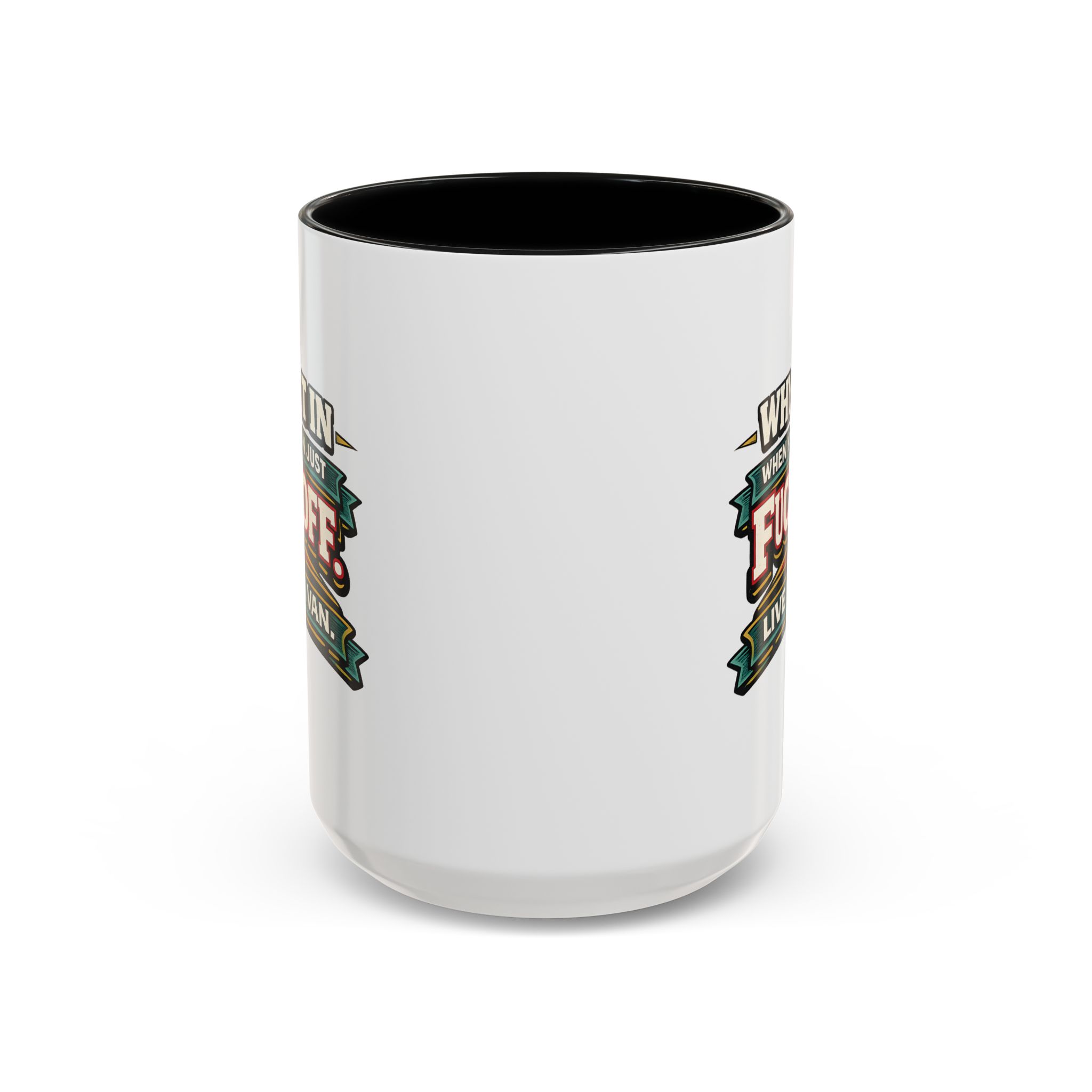 Accent Coffee Mug (11, 15oz) — "Why Fit In" Design F**K-Line