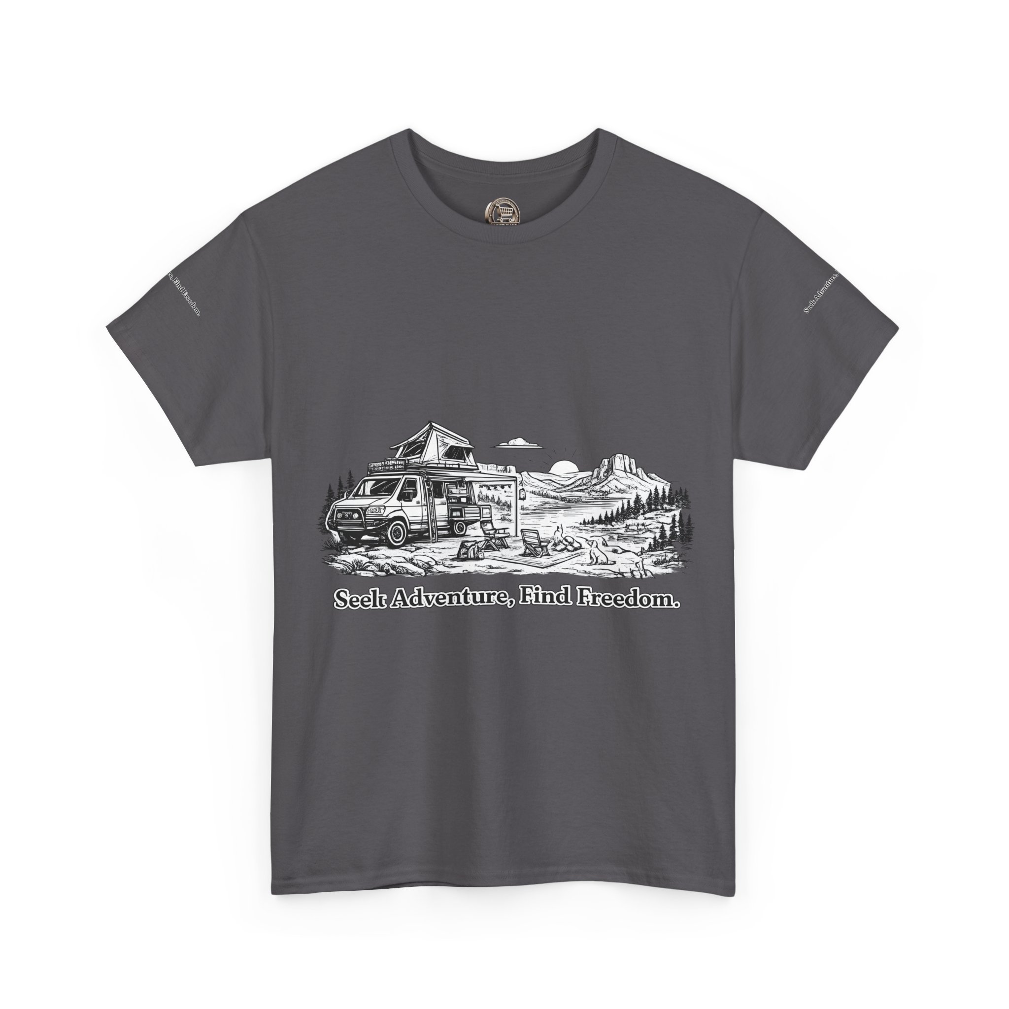 10131614591740676825_2048.jpeg Unisex Heavy Cotton Tee — "Seek Adventure, Find Freedom" Design Minimal-Line