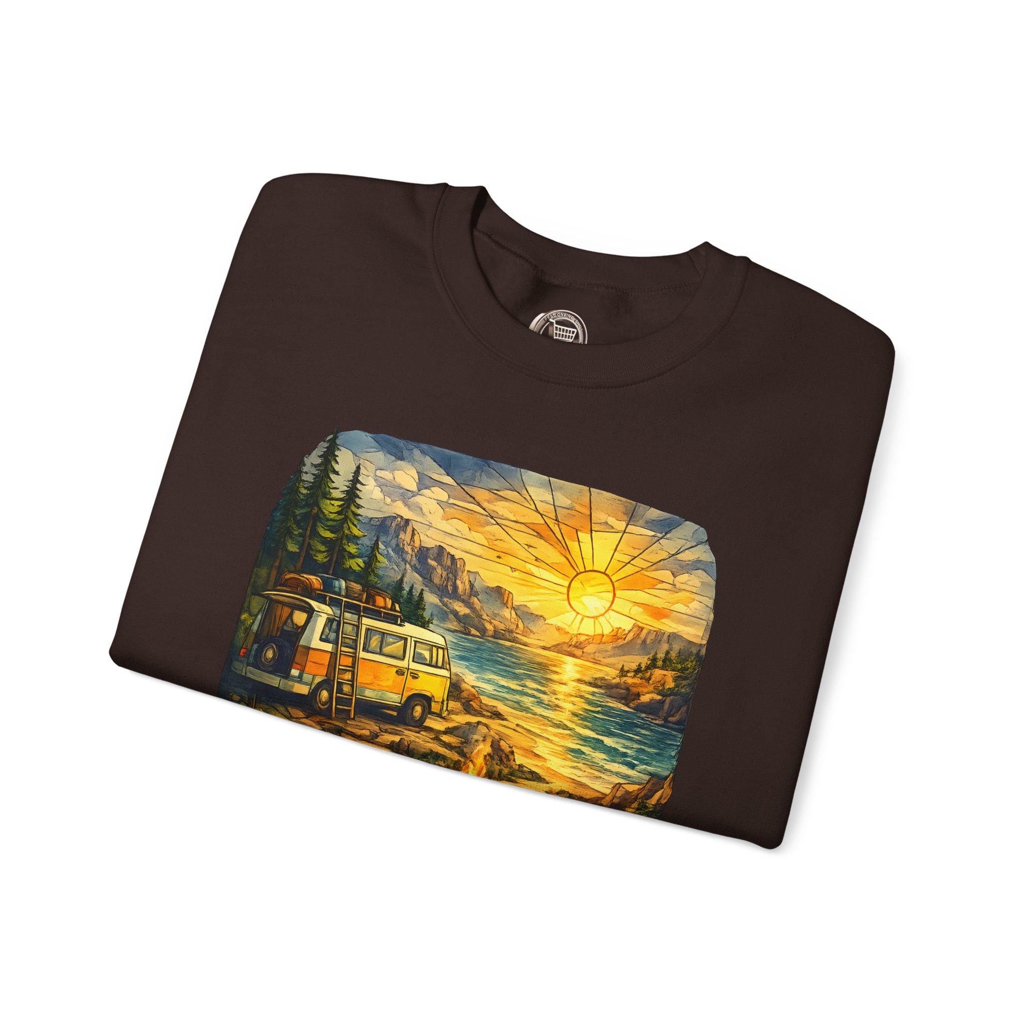 Unisex Heavy Blend™ Crewneck Sweatshirt — "Not All Who Wander Are Lost" Design Cubic-Line