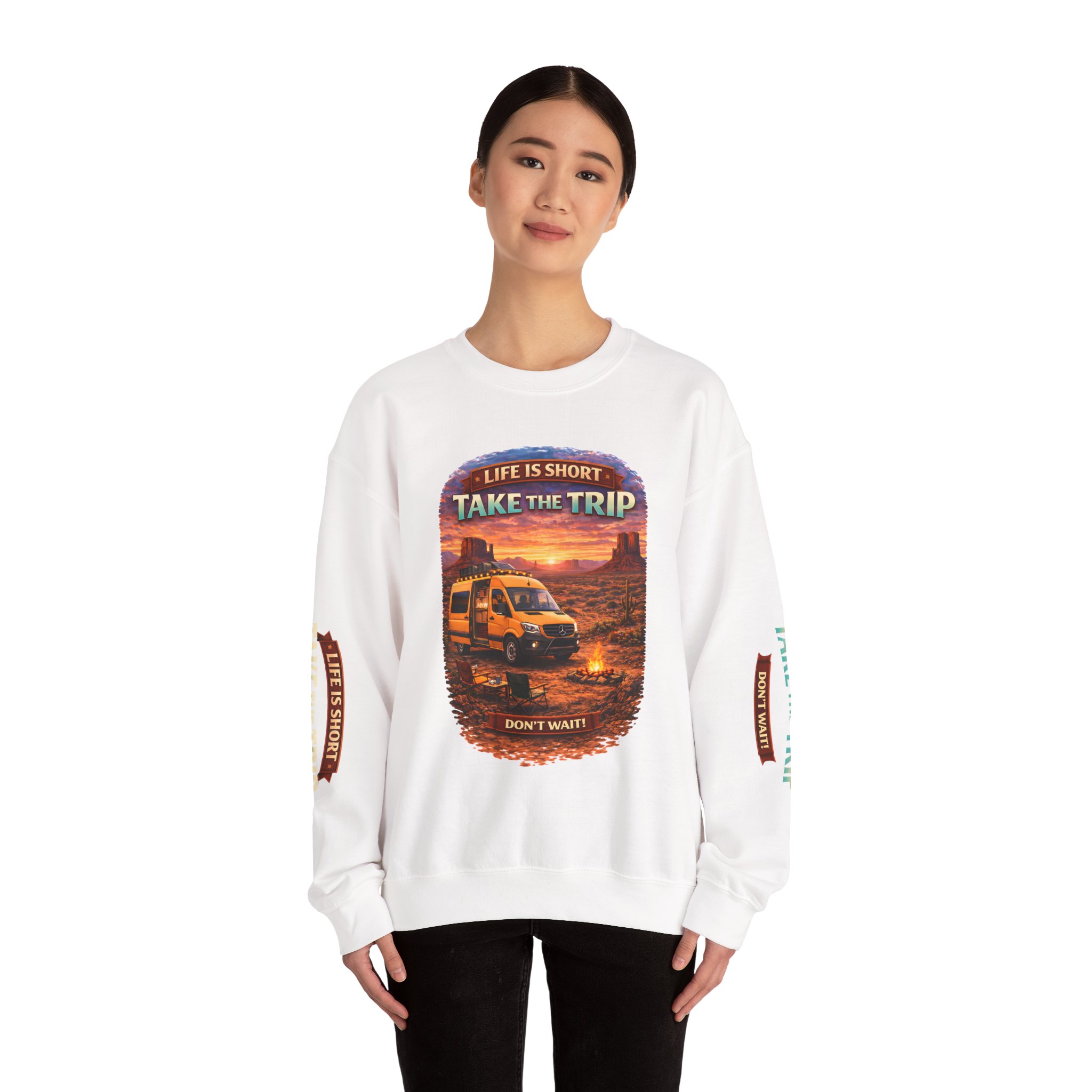 10145198689262379881_2048.jpeg Unisex Heavy Blend™ Crewneck Sweatshirt — "Life Is To Short-Take The Trip" Design Scenic-Line