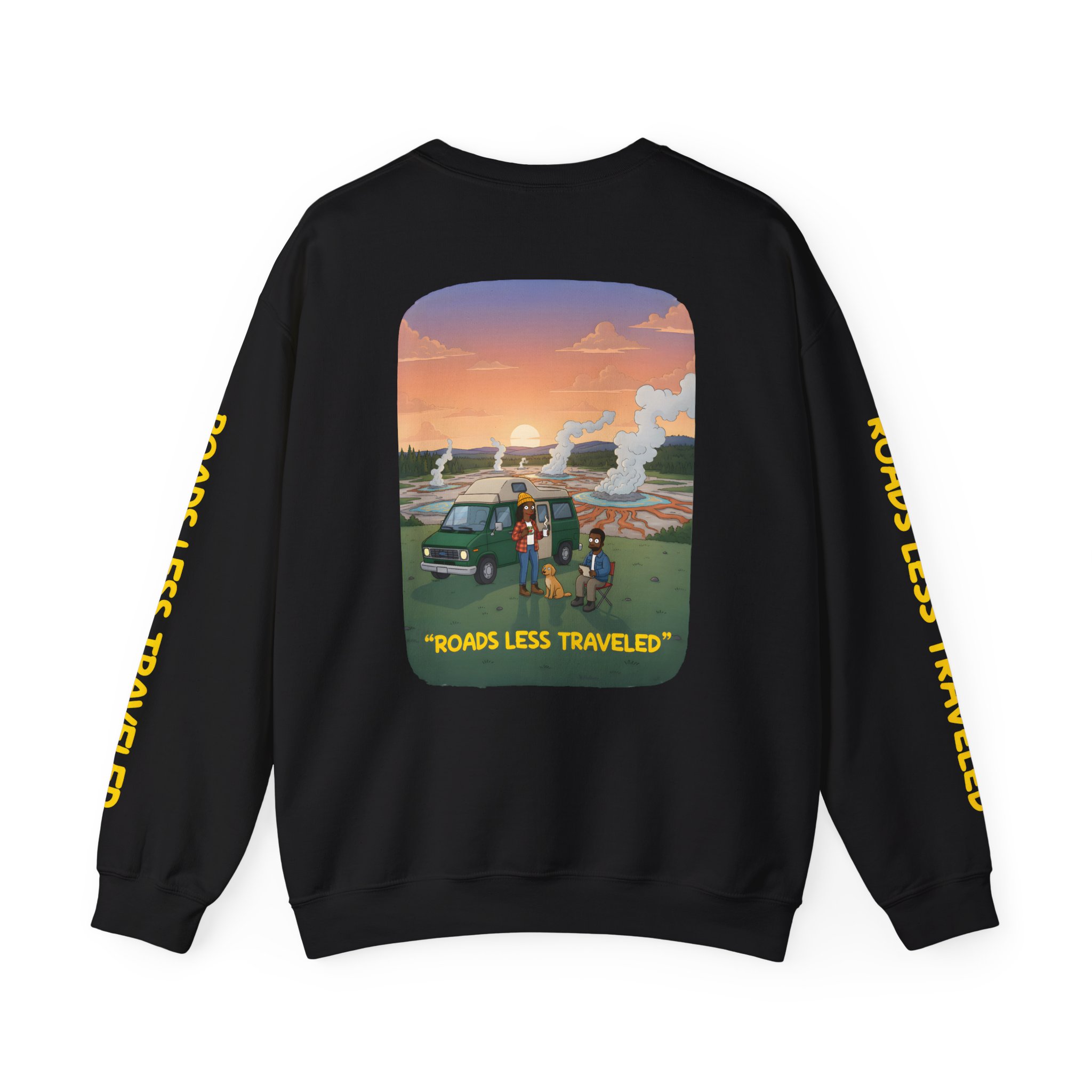 Unisex Heavy Blend™ Crewneck Sweatshirt — "Roads Less Traveled" Design Sitcom-Line