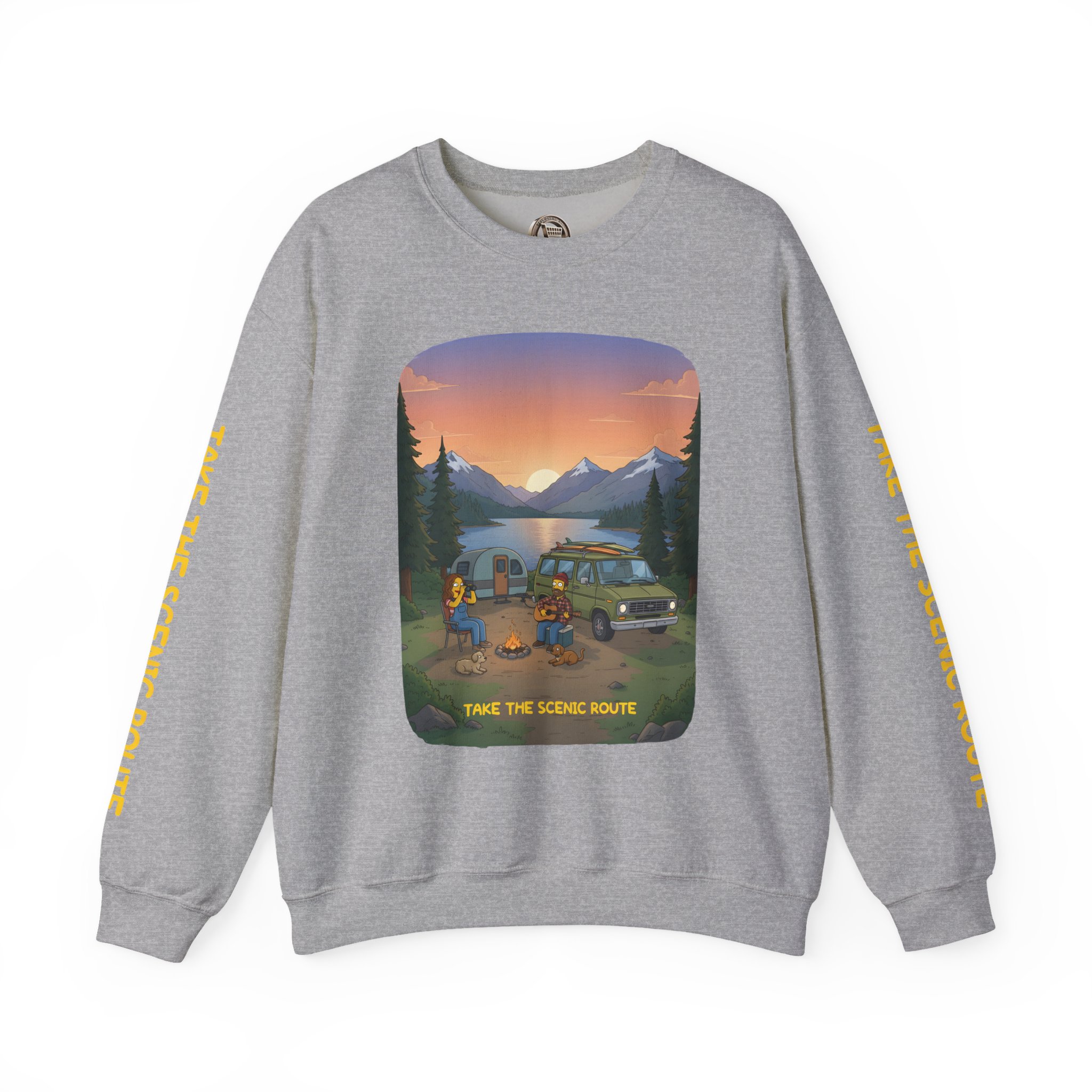 Unisex Heavy Blend™ Crewneck Sweatshirt — "Take The Scenic Route" Design Sitcom-Line