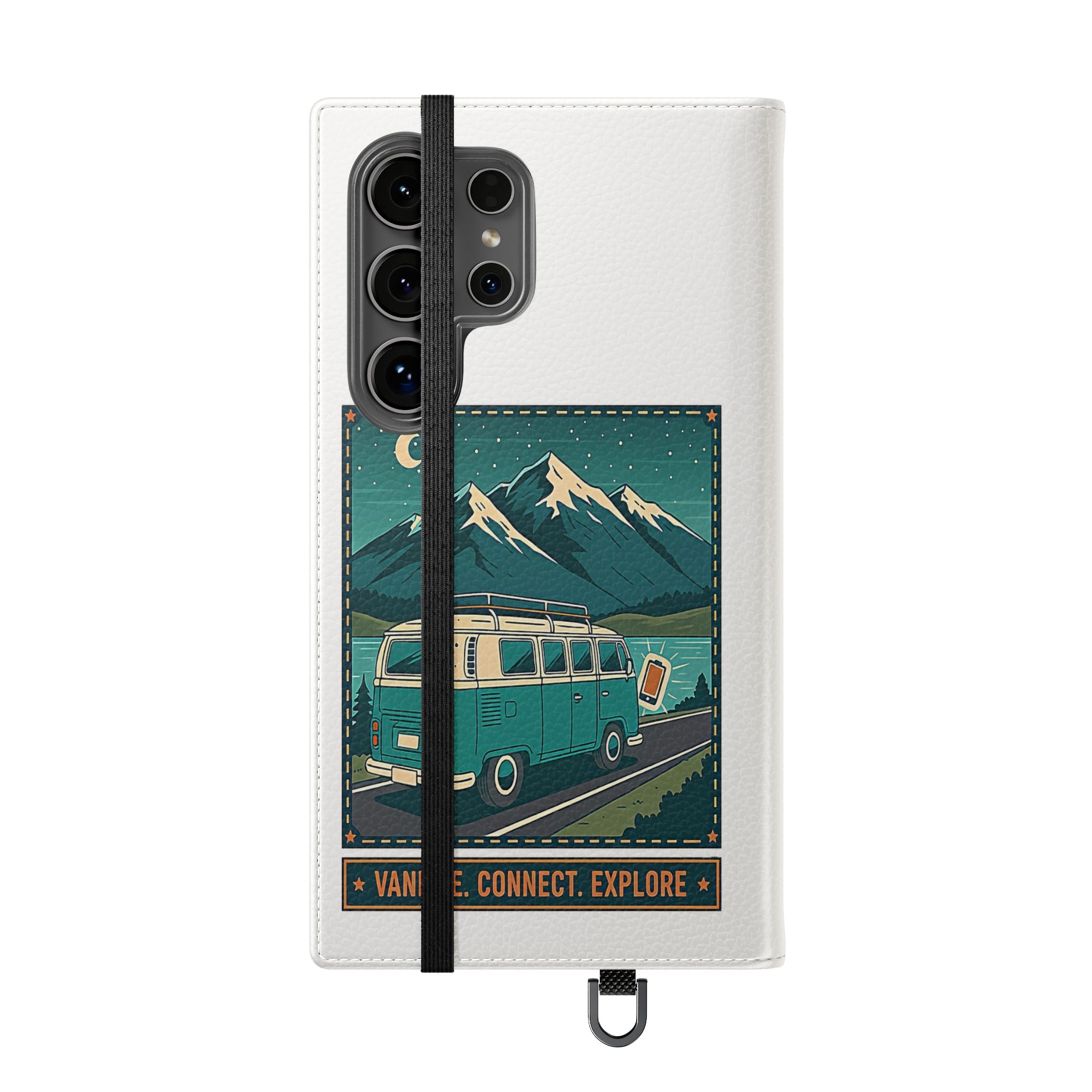 Flip Phone Case — “WiFi Where the Roam Is” Vanlife Wallet Case