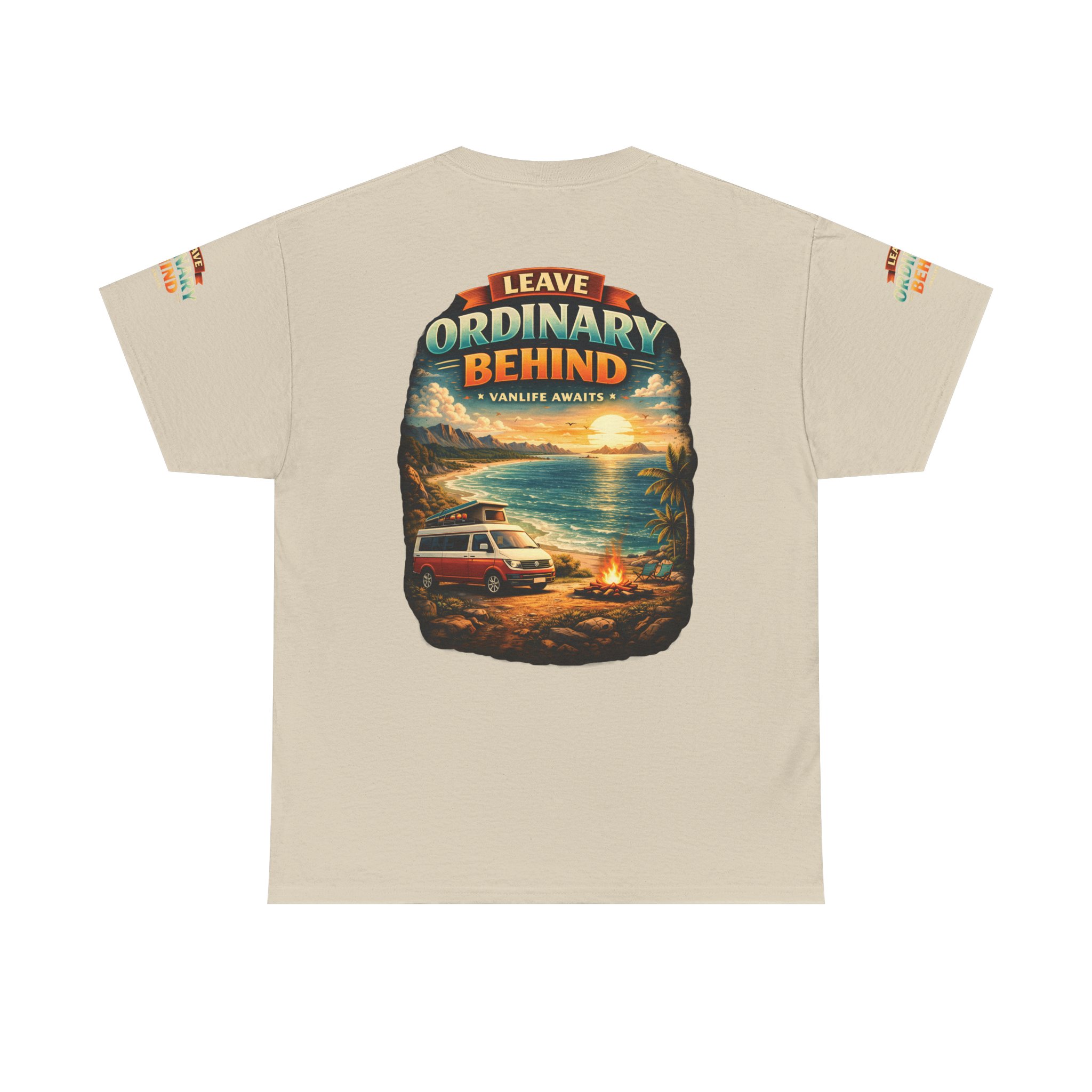 Unisex Heavy Cotton Tee — "Leave Ordinary Behind" Design Scenic-Line