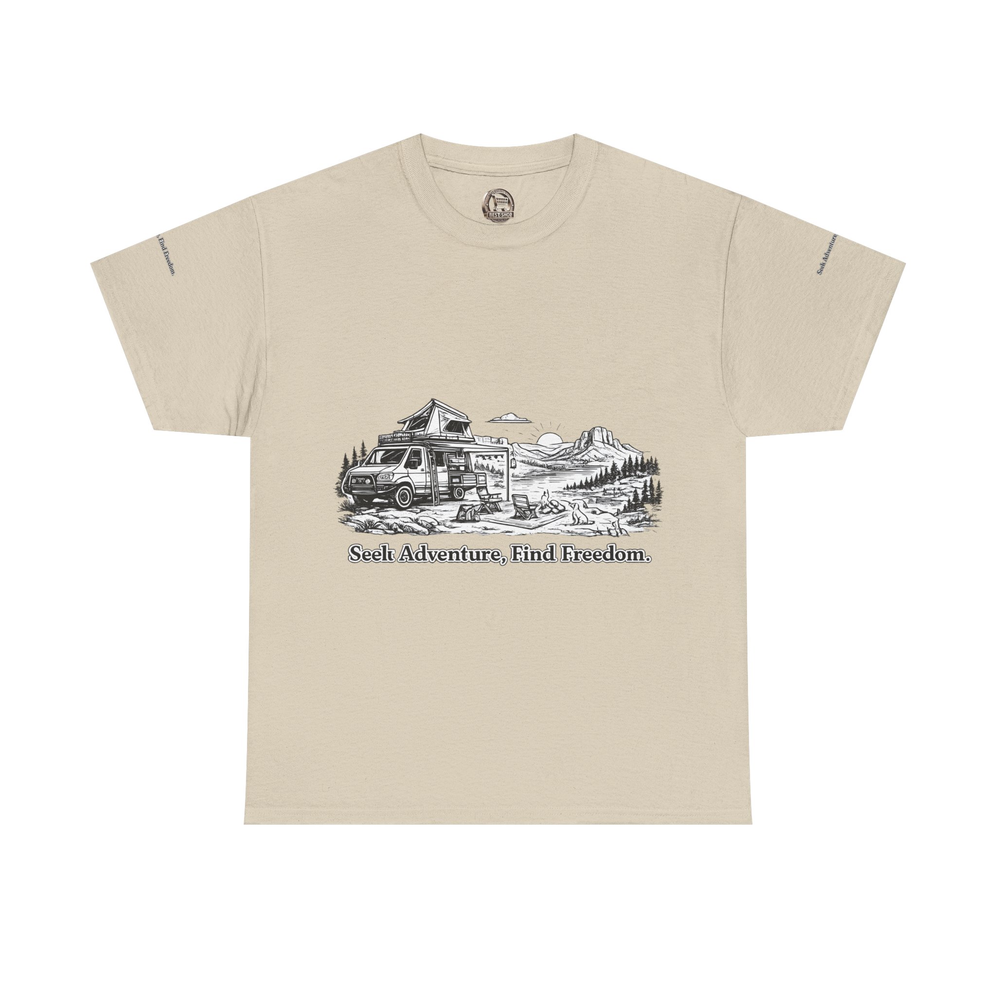 10159154710847542514_2048.jpeg Unisex Heavy Cotton Tee — "Seek Adventure, Find Freedom" Design Minimal-Line