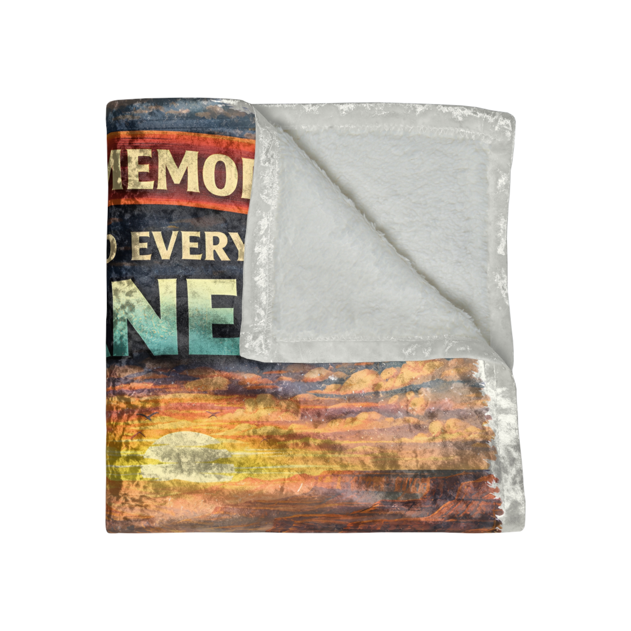 Crushed Velvet Blanket —"Making Memories Around Every Corner" Design Scenic-Line (Campervan)