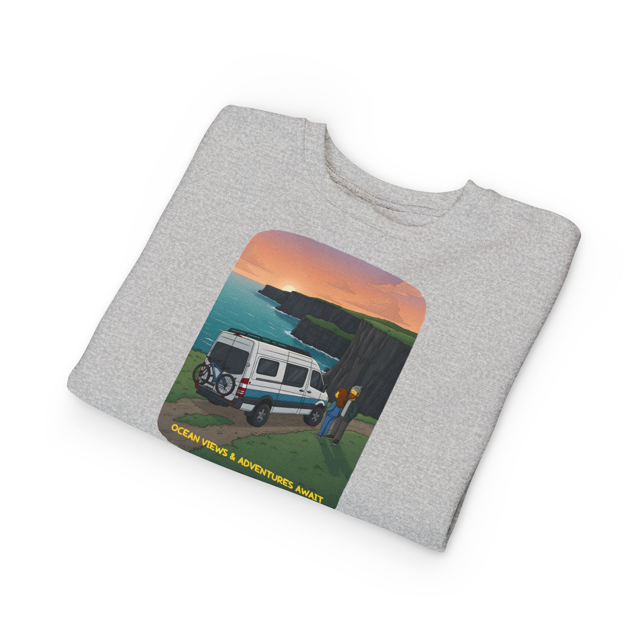 Toddler Sweatshirt - "Ocean Views-Adventures Awaits" (Design Sitcom-Line)