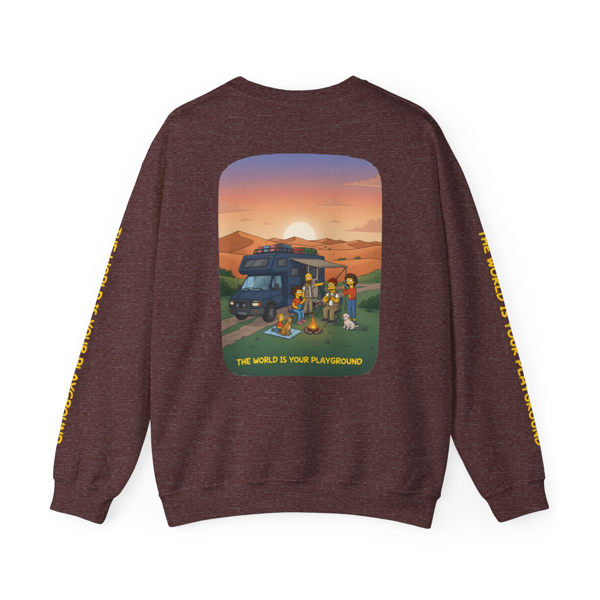 Unisex Heavy Blend™ Crewneck Sweatshirt — "The World Is Your playground" Design Sitcom-Line