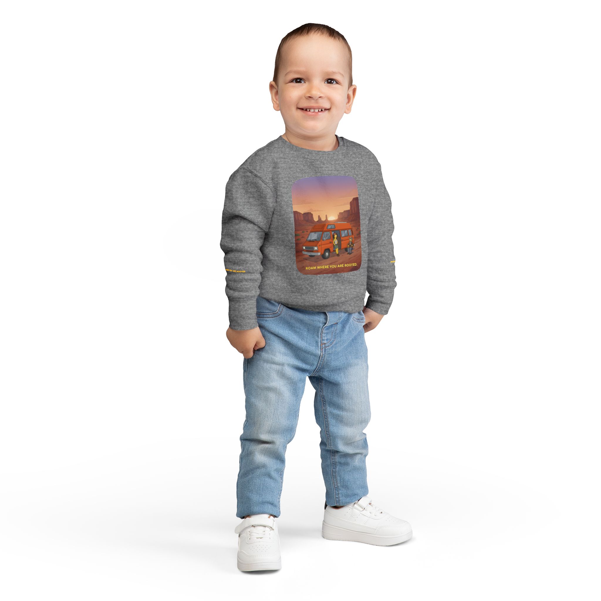 Toddler Sweatshirt - "Roam Where You Are Rooted" (Design Sitcom-Line)