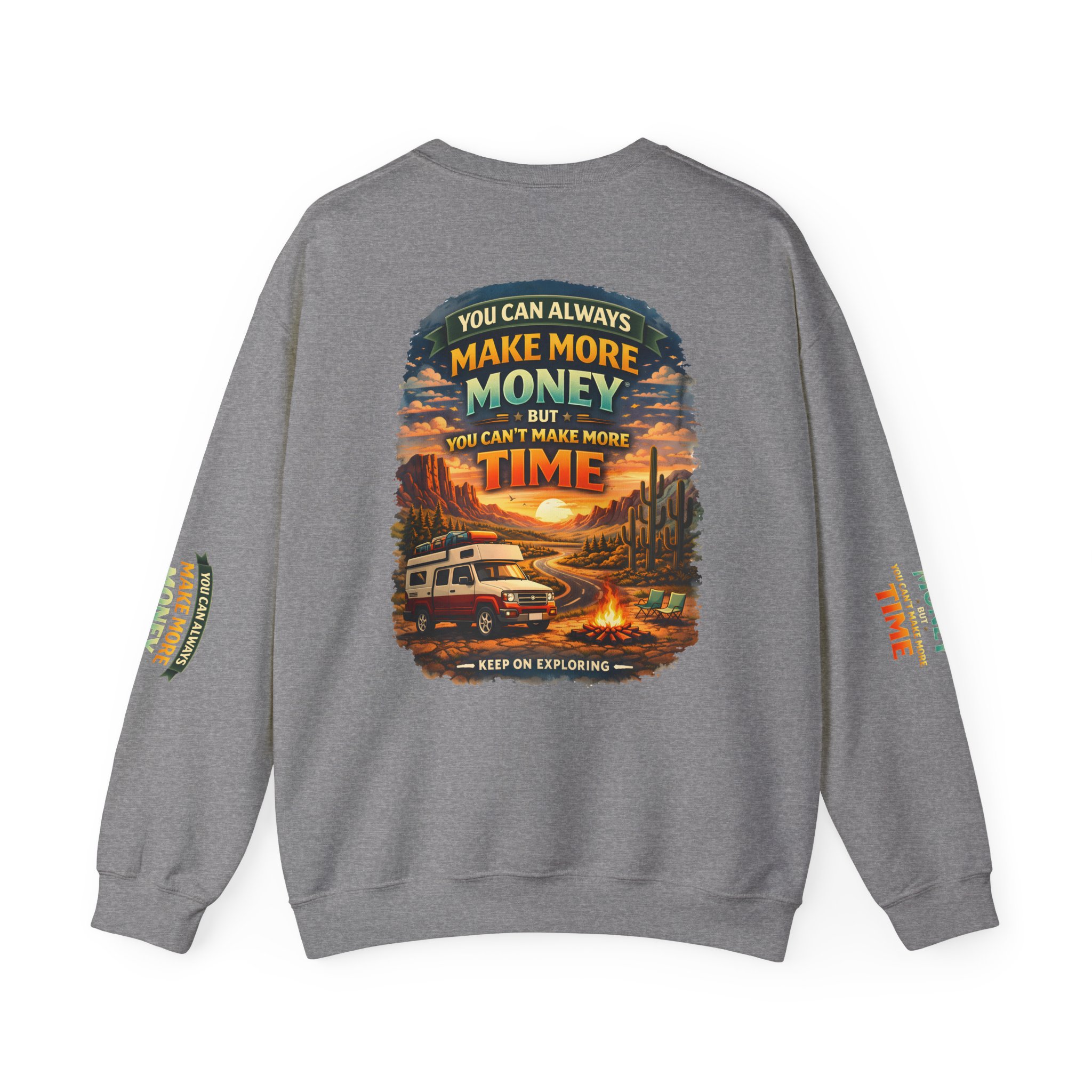 Unisex Heavy Blend™ Crewneck Sweatshirt — "You Can Always Make More Money" Design Scenic-Line