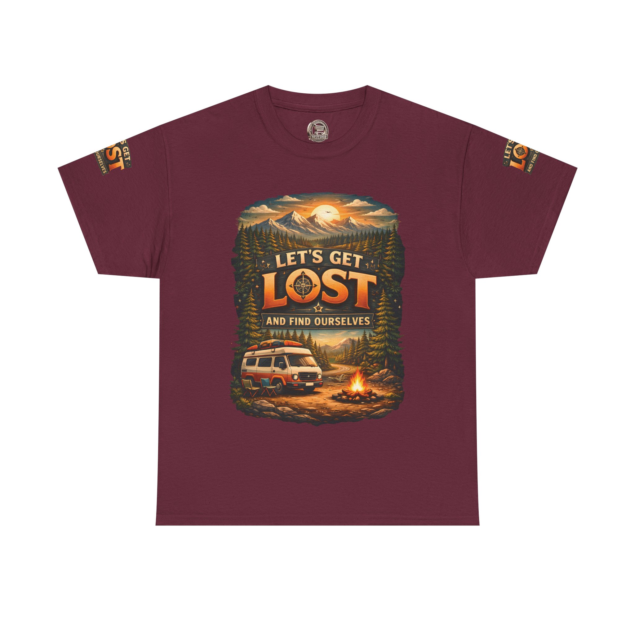 Unisex Heavy Cotton Tee — "Let´s Get Lost And Found Ourselfs" Design Scenic-Line
