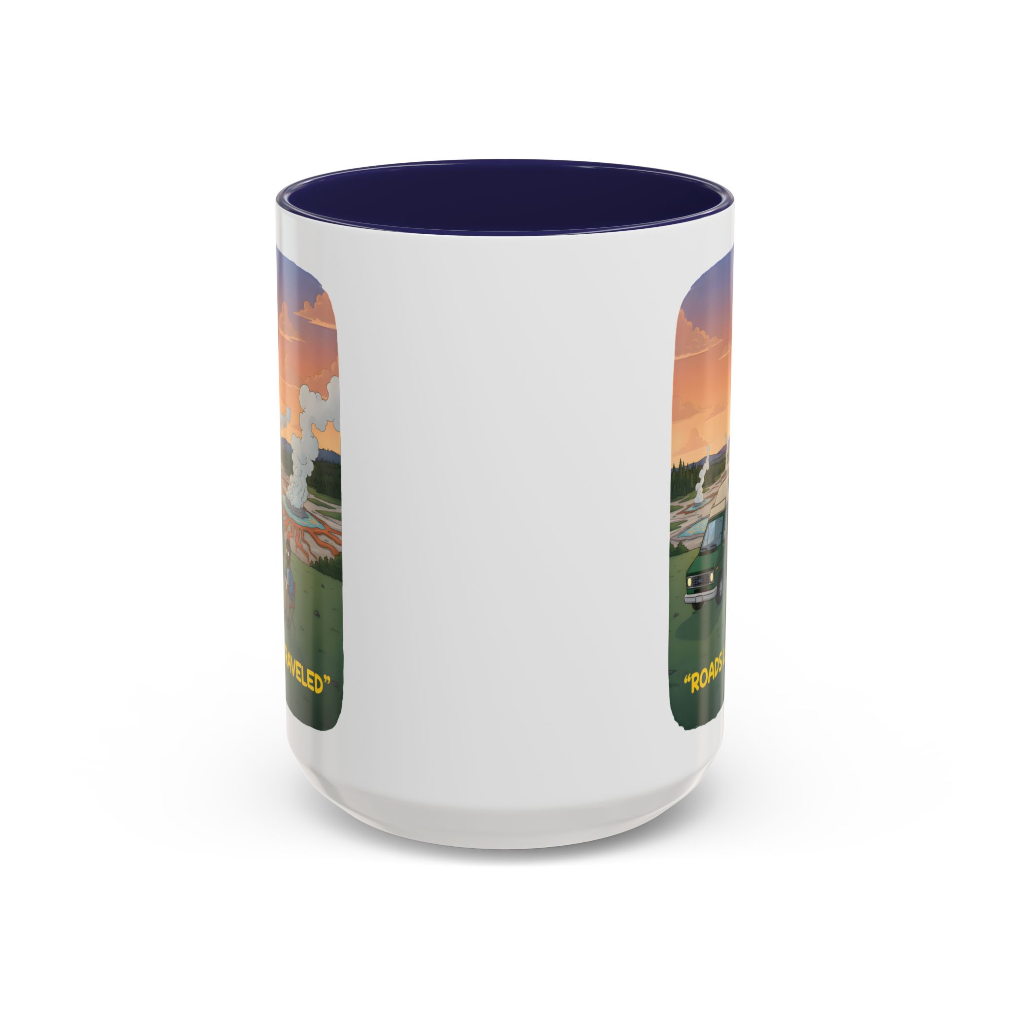 Accent Coffee Mug (11, 15oz) — "Roads Less Traveled" Design Sitcom-Line