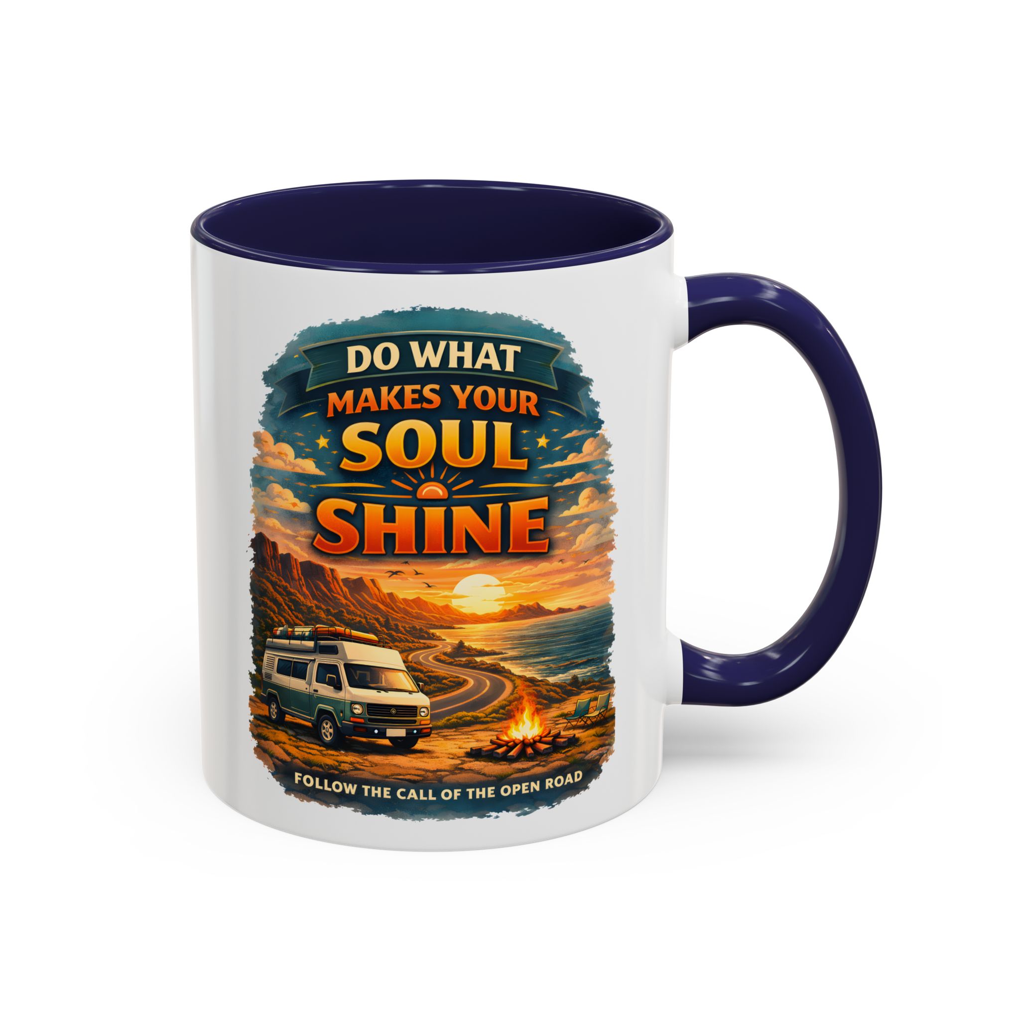 Accent Coffee Mug (11, 15oz) — "Do What Makes Your Soul Shine" Design Scenic-Line