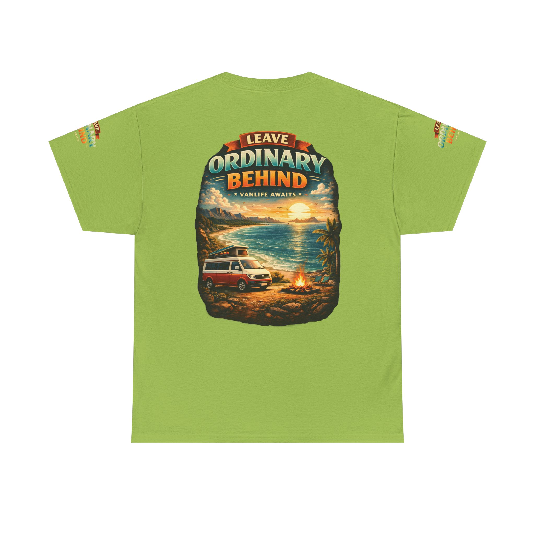Unisex Heavy Cotton Tee — "Leave Ordinary Behind" Design Scenic-Line